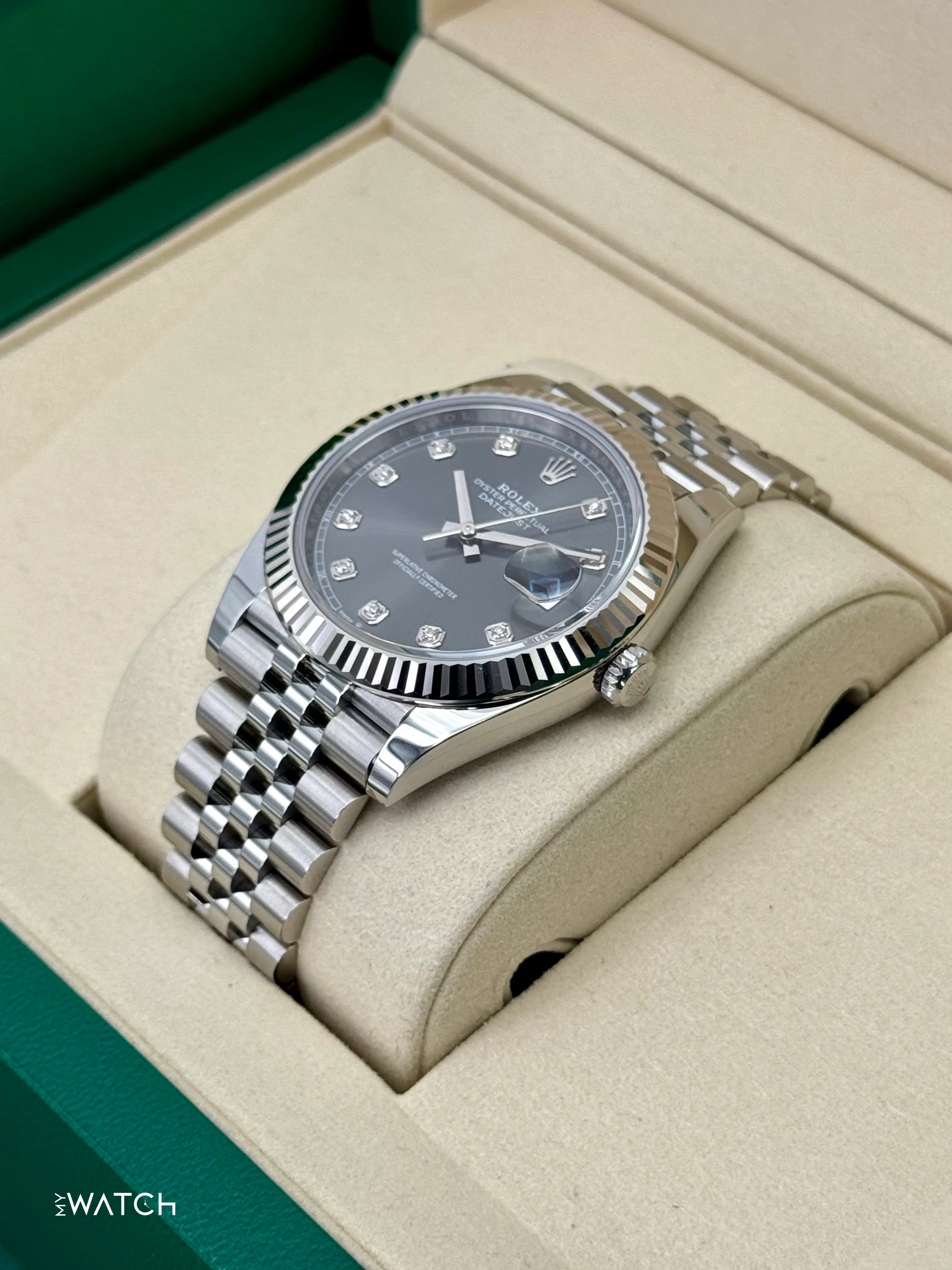 NEW 2026 Rolex Datejust 41mm 126334 Stainless Steel Jubilee Rhodium Diamond Dial - Image 5