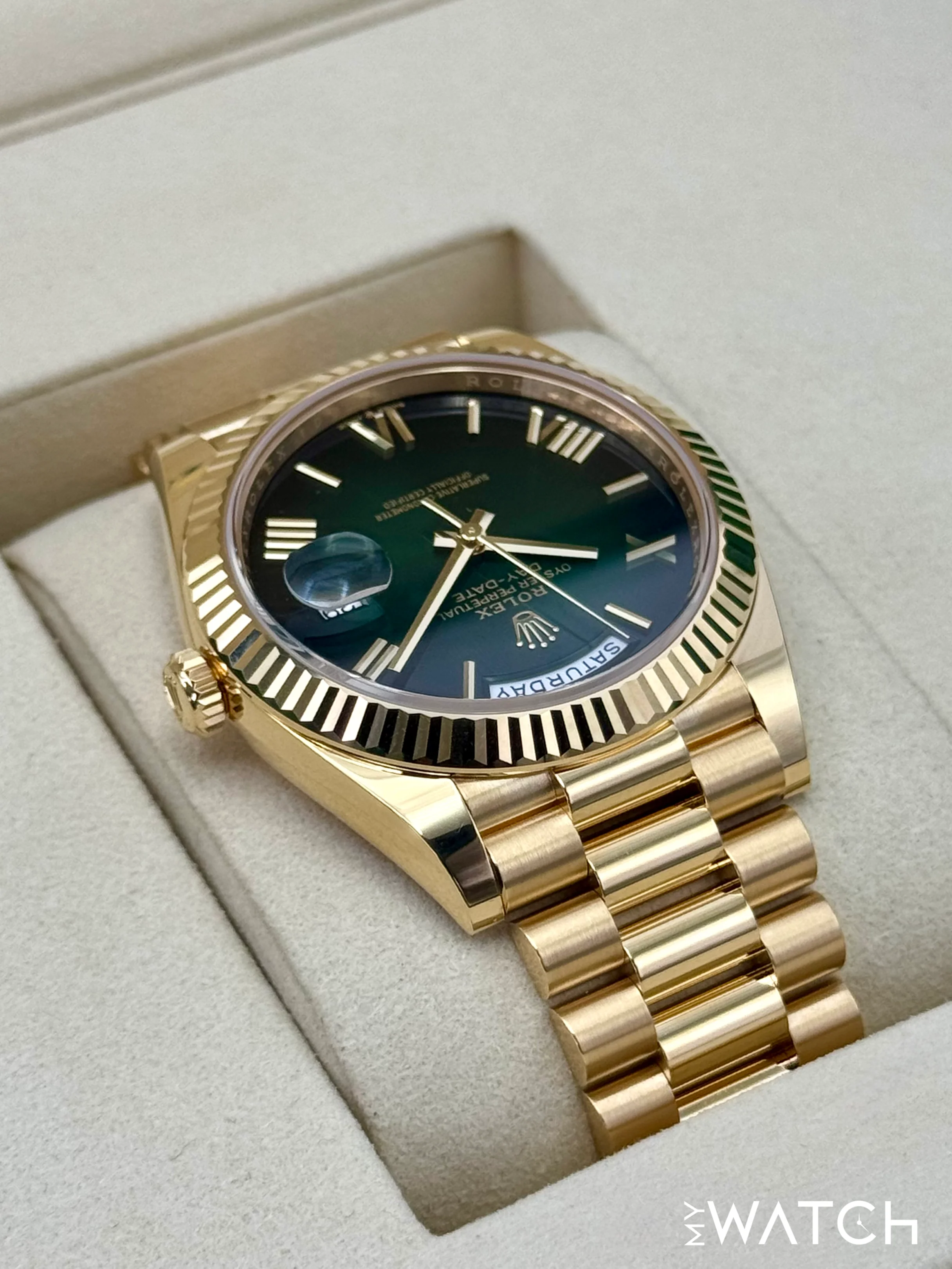 NEW 2026 Rolex Day-Date 40mm 228238 Presidential Green Ombre Dial - Image 8