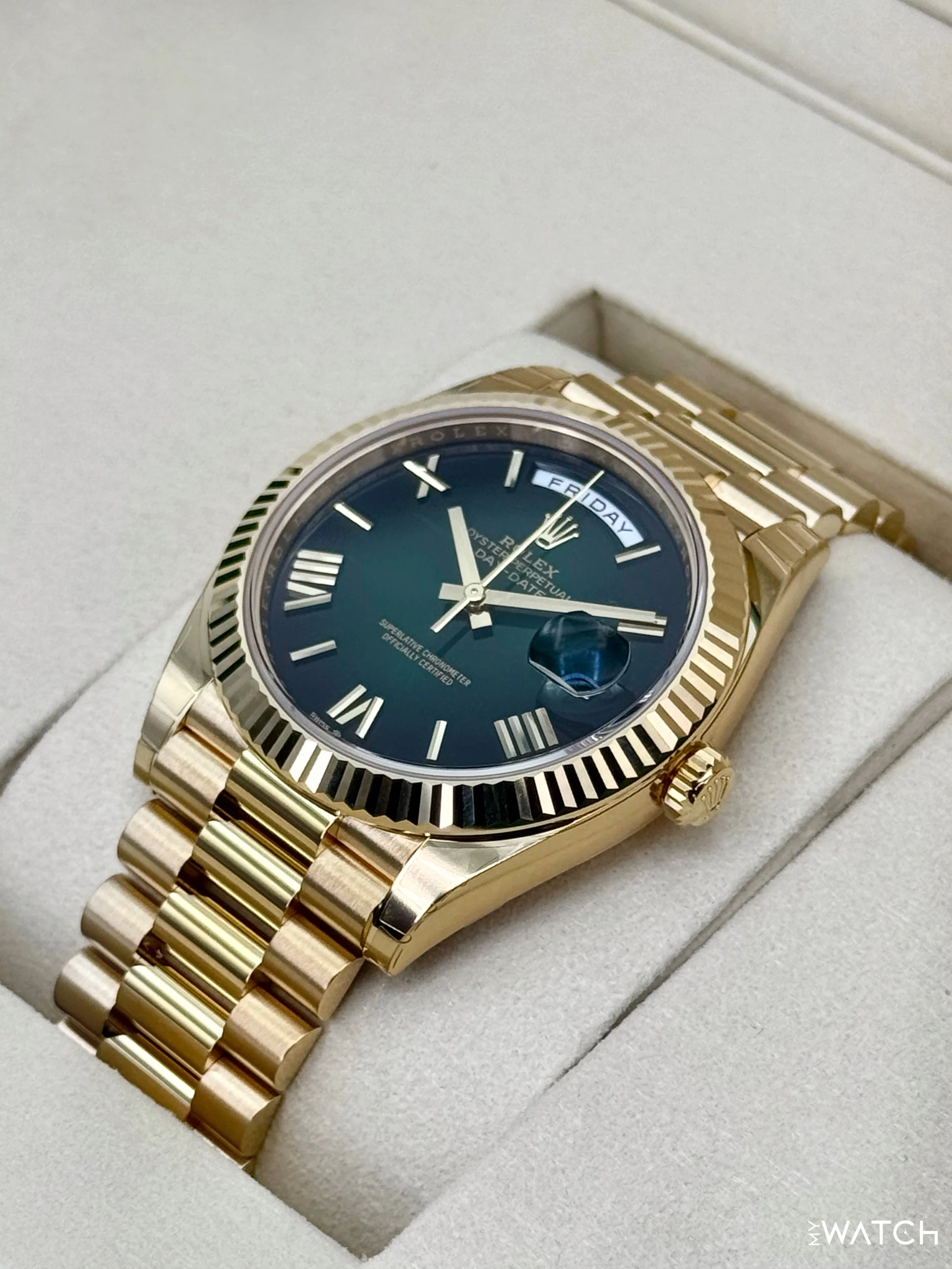 NEW 2026 Rolex Day-Date 40mm 228238 Presidential Green Ombre Dial (STICKERED) - Image 5