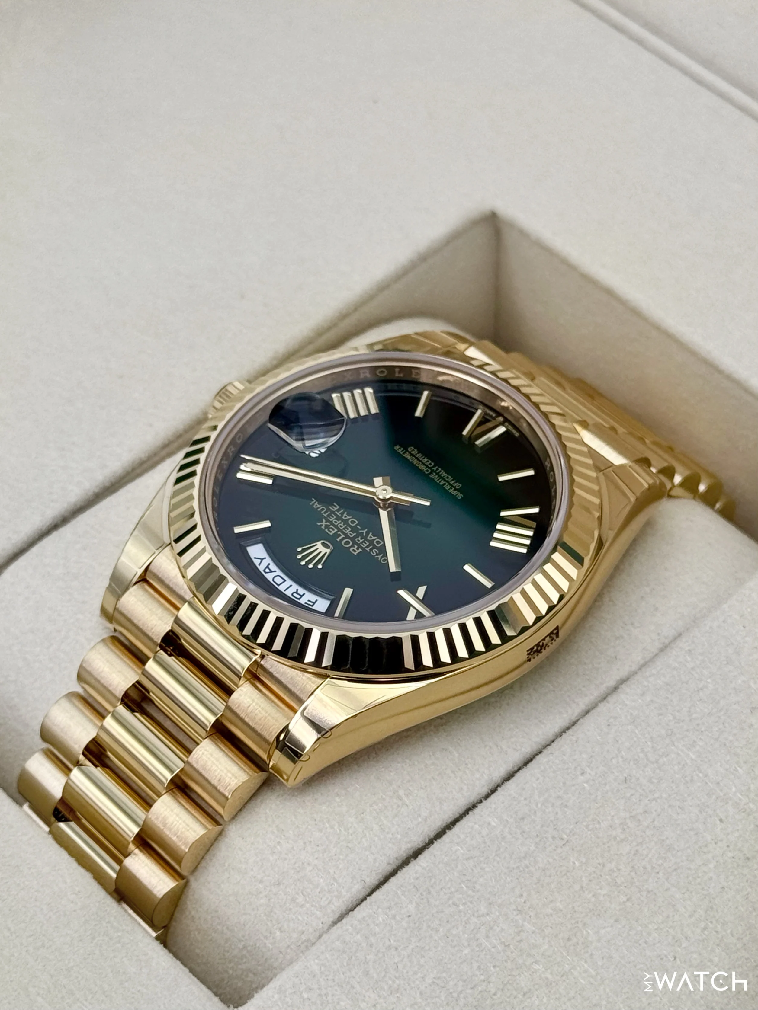 NEW 2026 Rolex Day-Date 40mm 228238 Presidential Green Ombre Dial (STICKERED) - Image 7