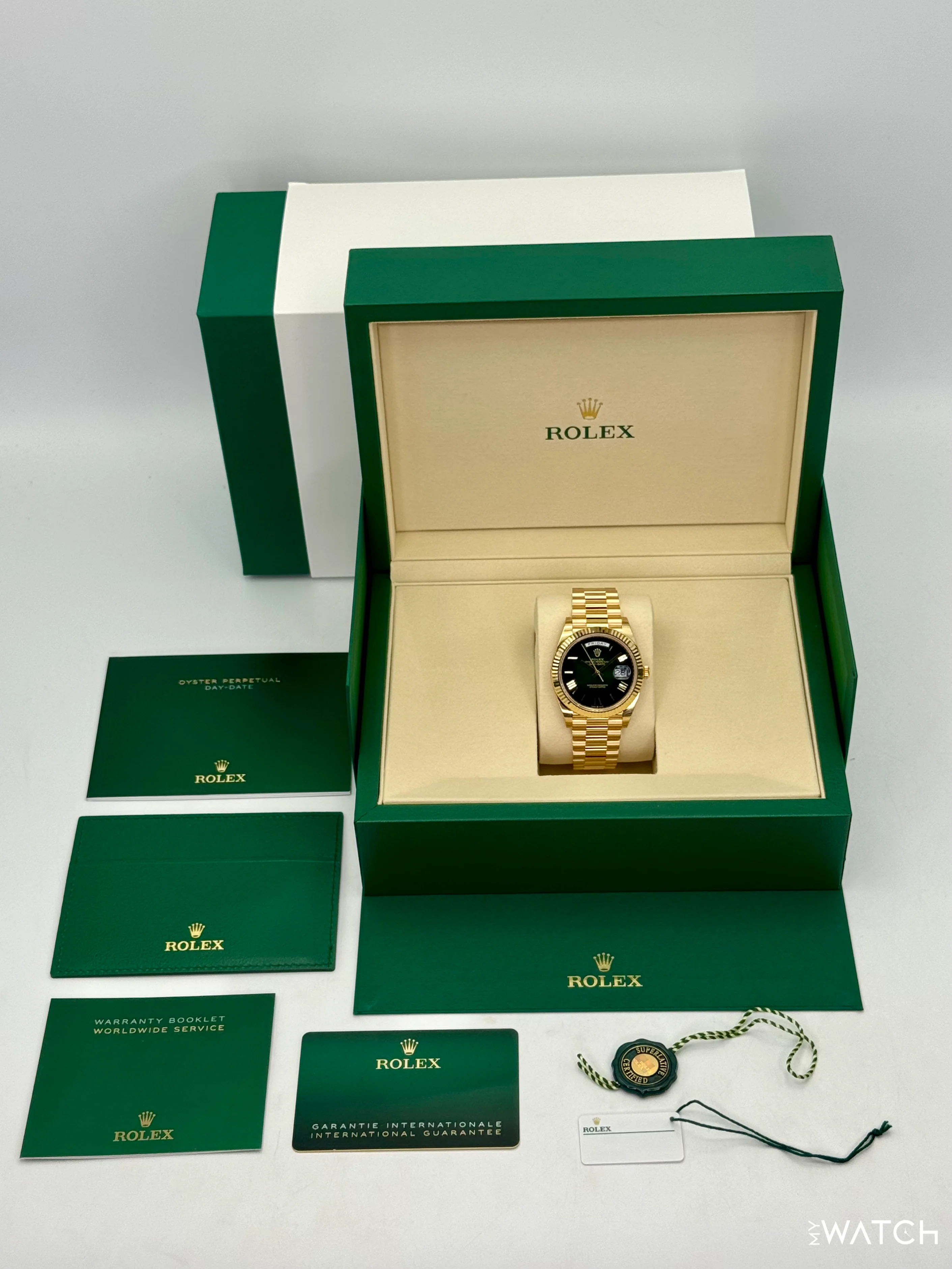 NEW 2026 Rolex Day-Date 40mm 228238 Presidential Green Ombre Dial (STICKERED) - Image 9