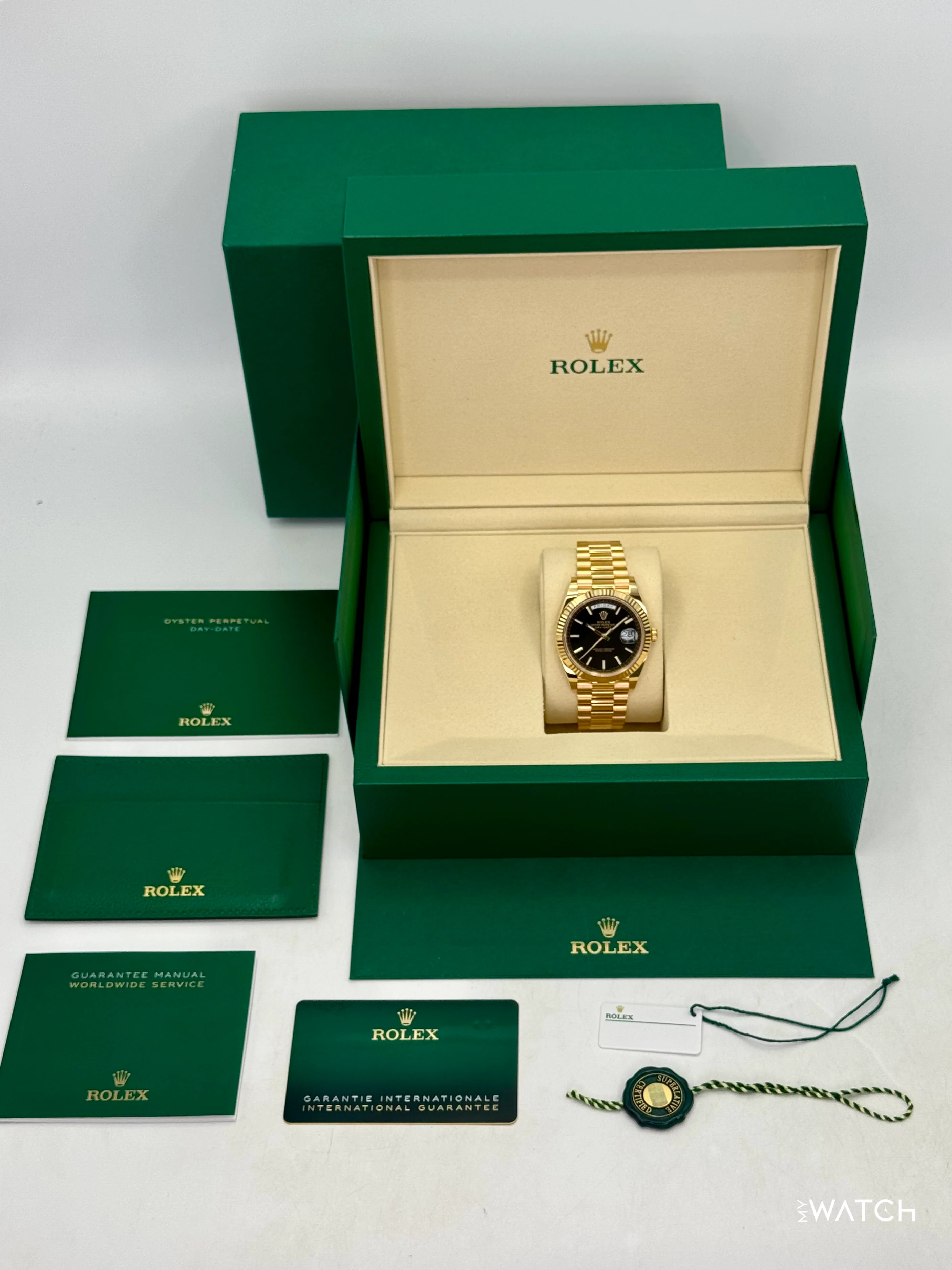 NEW 2026 Rolex Day-Date 40mm 228238 Yellow Gold Black Dial - Image 10
