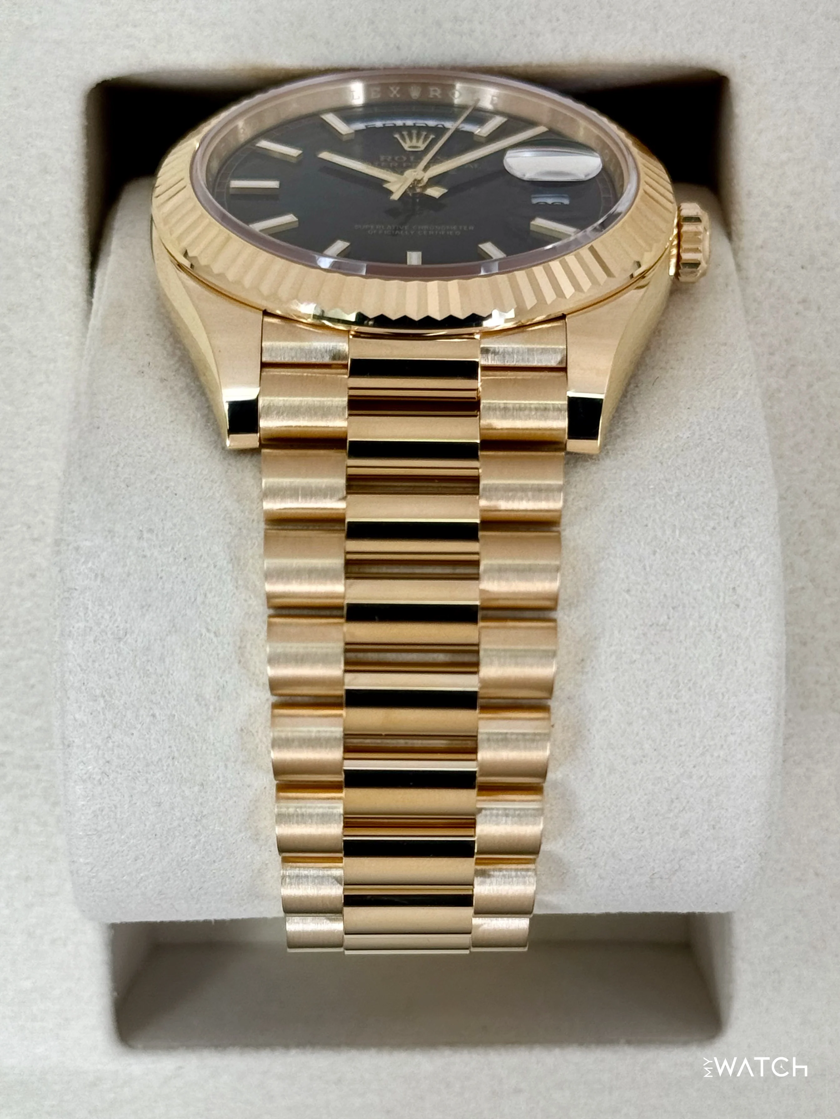 NEW 2026 Rolex Day-Date 40mm 228238 Yellow Gold Black Dial - Image 3
