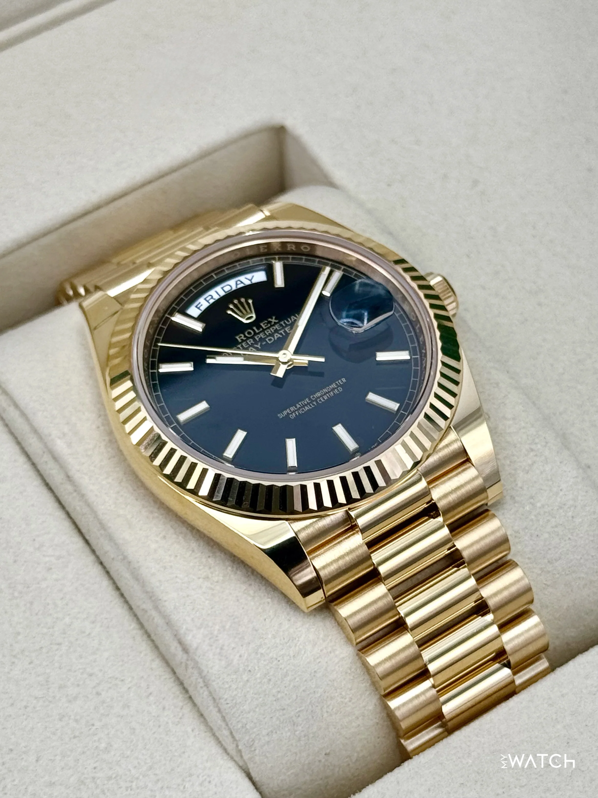 NEW 2026 Rolex Day-Date 40mm 228238 Yellow Gold Black Dial - Image 6