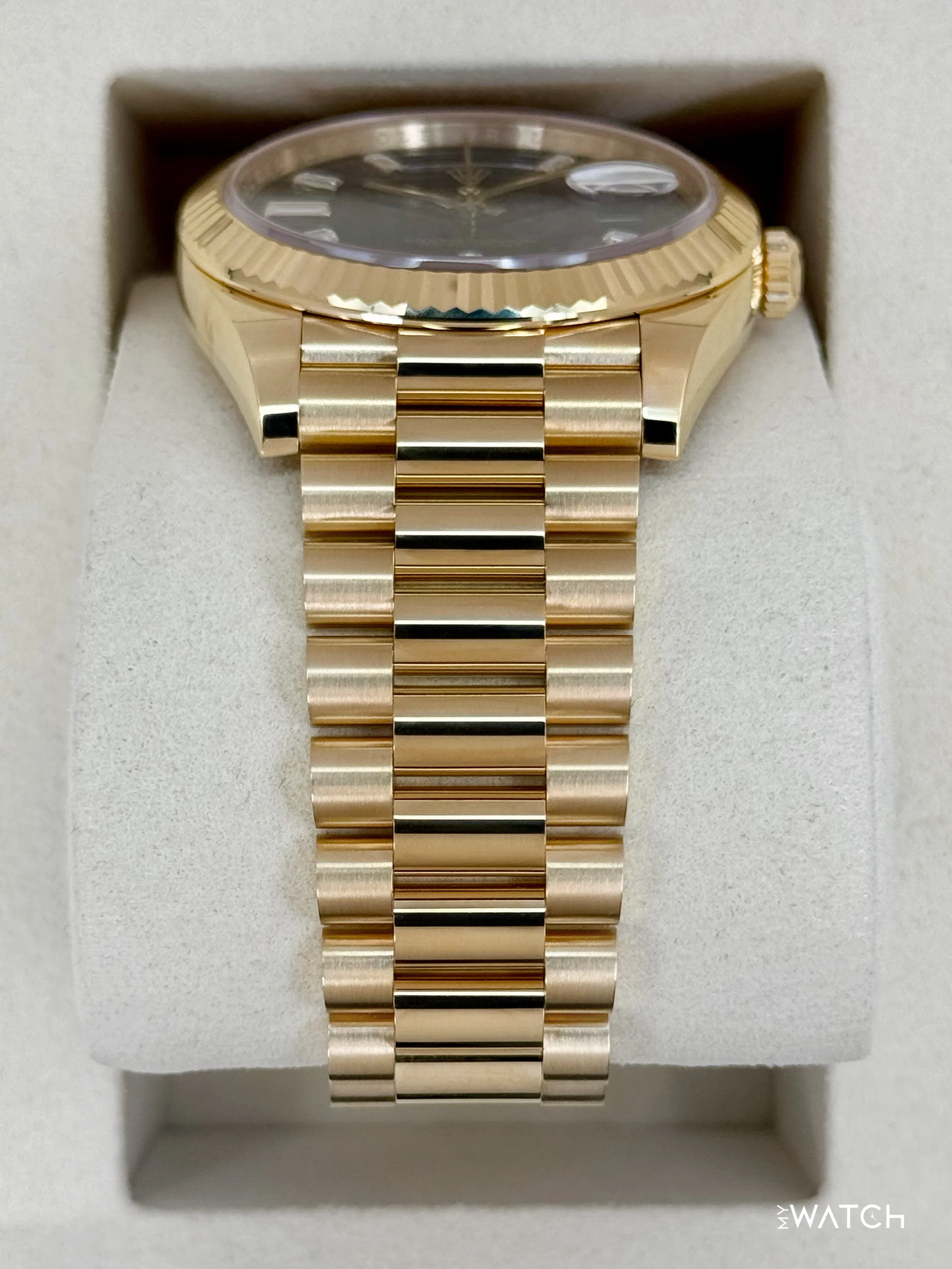NEW 2026 Rolex Day-Date 40mm 228238 Yellow Gold Black Diamond Dial - Image 3