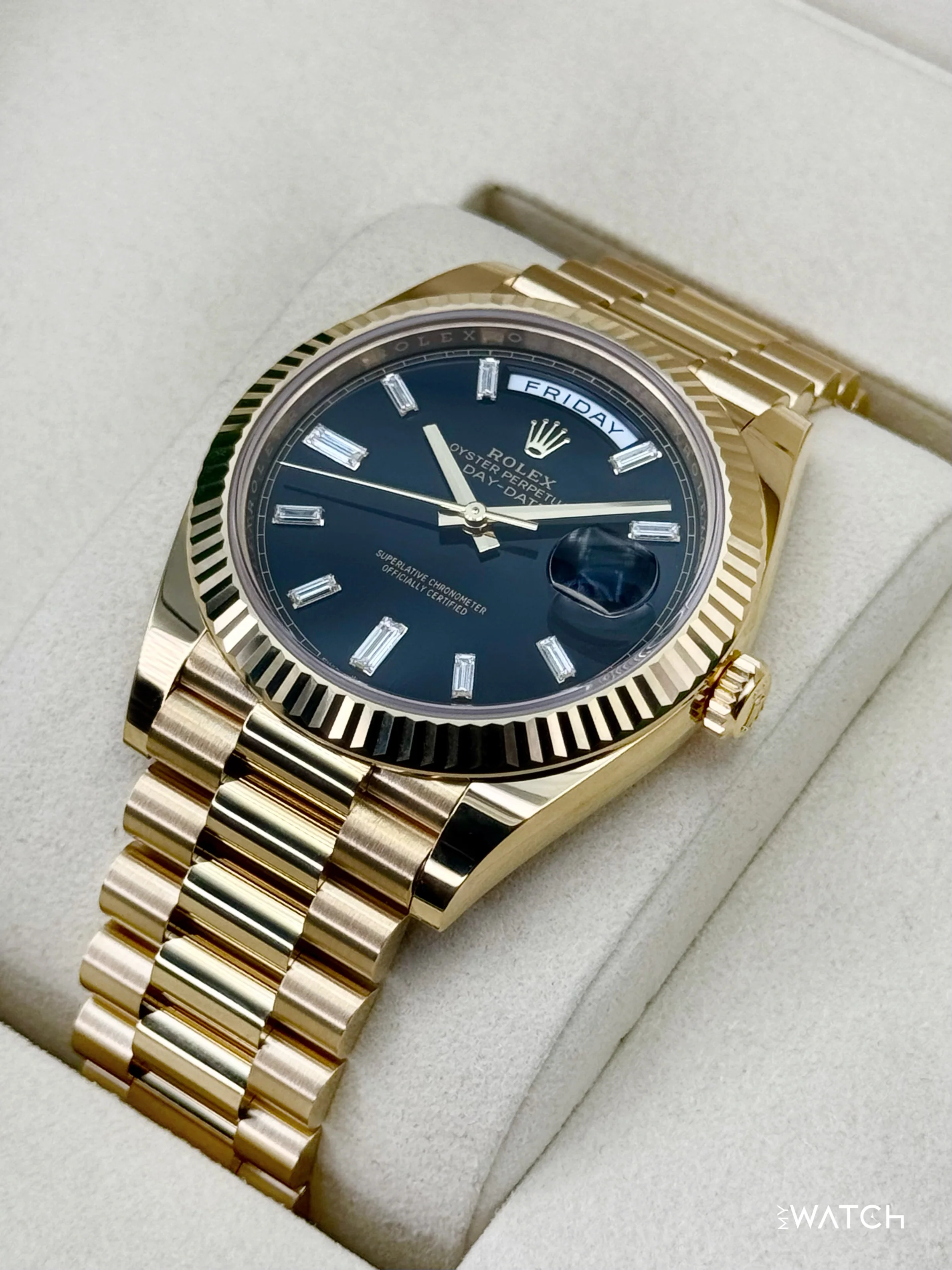 NEW 2026 Rolex Day-Date 40mm 228238 Yellow Gold Black Diamond Dial - Image 5
