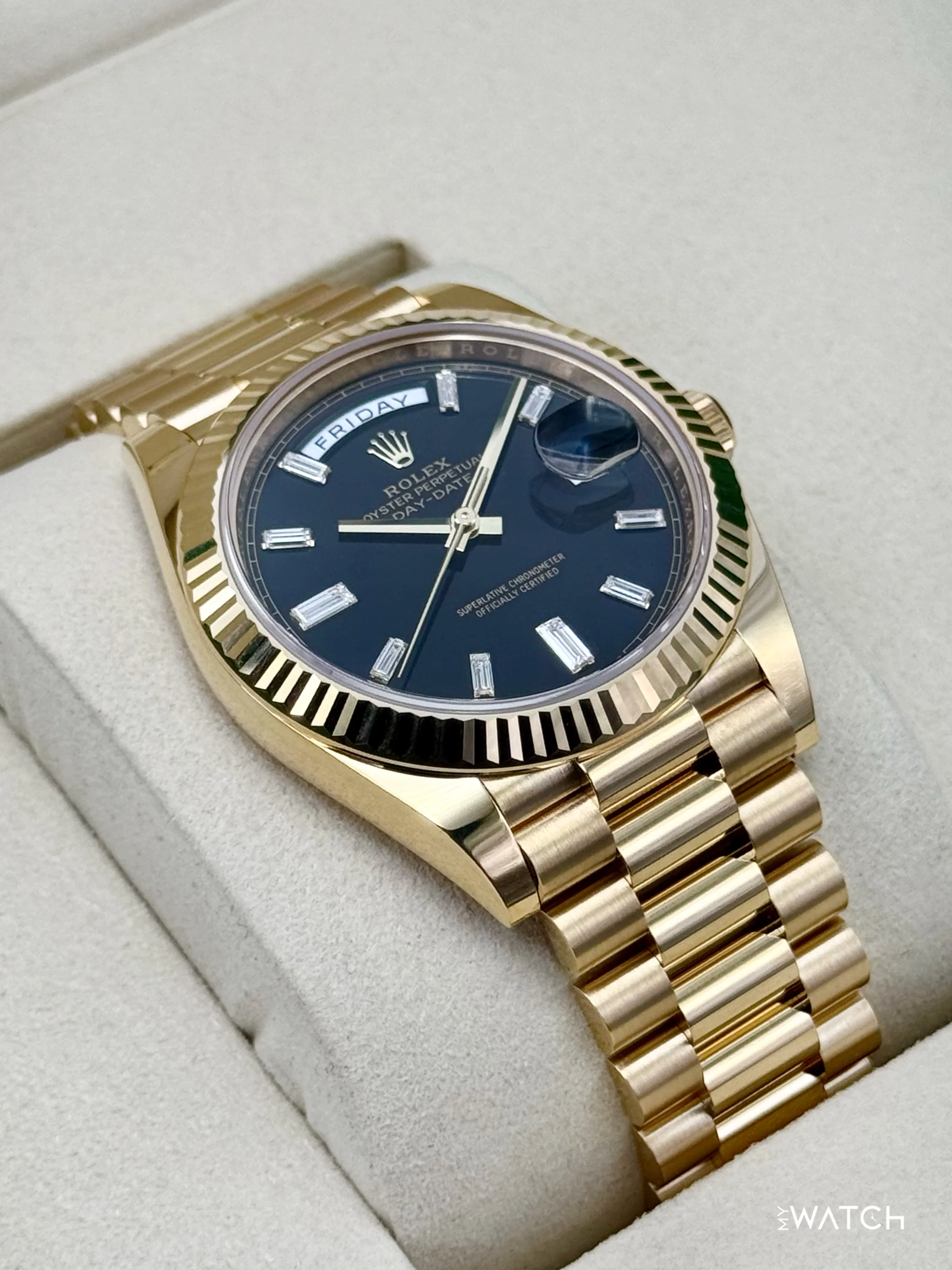 NEW 2026 Rolex Day-Date 40mm 228238 Yellow Gold Black Diamond Dial - Image 6