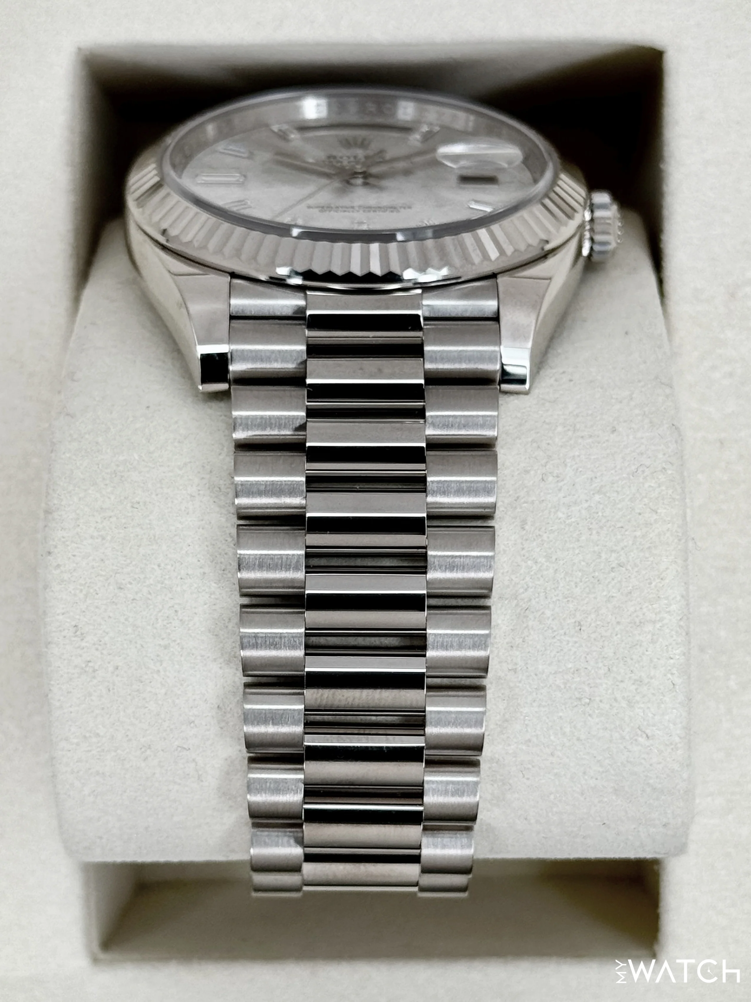 NEW 2026 Rolex Day-Date 40mm 228239 Presidential White Gold Meteorite Diamond Dial - Image 3