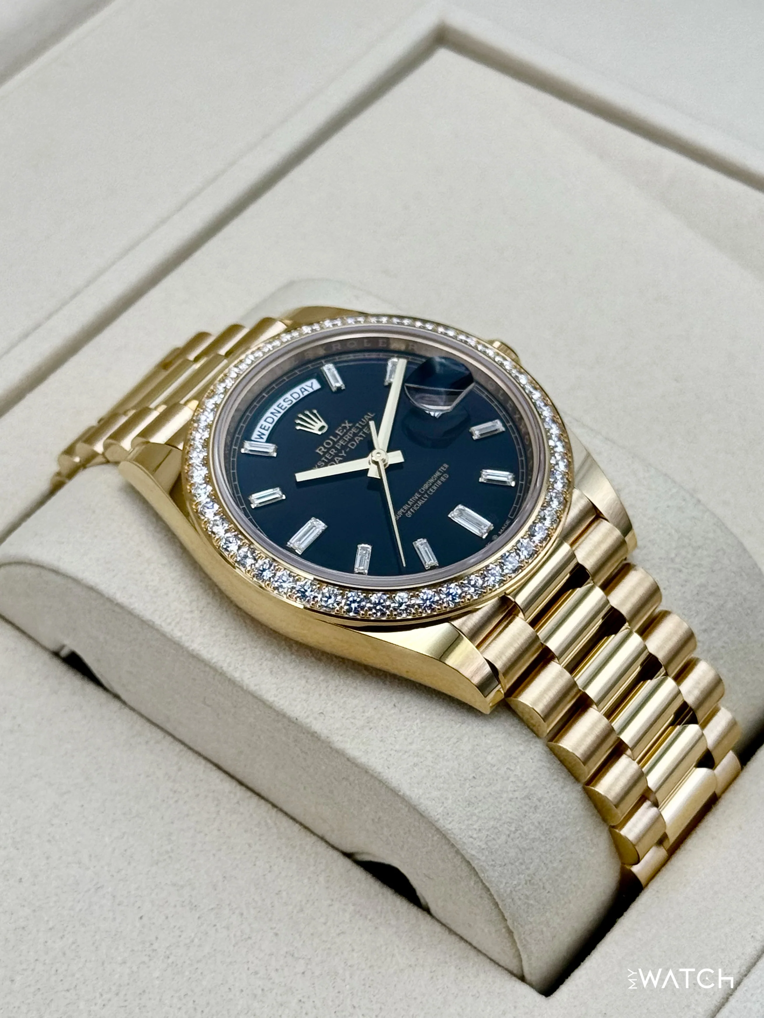 NEW 2026 Rolex Day-Date 40mm 228348RBR Black Diamond Baguette Dial - Image 6