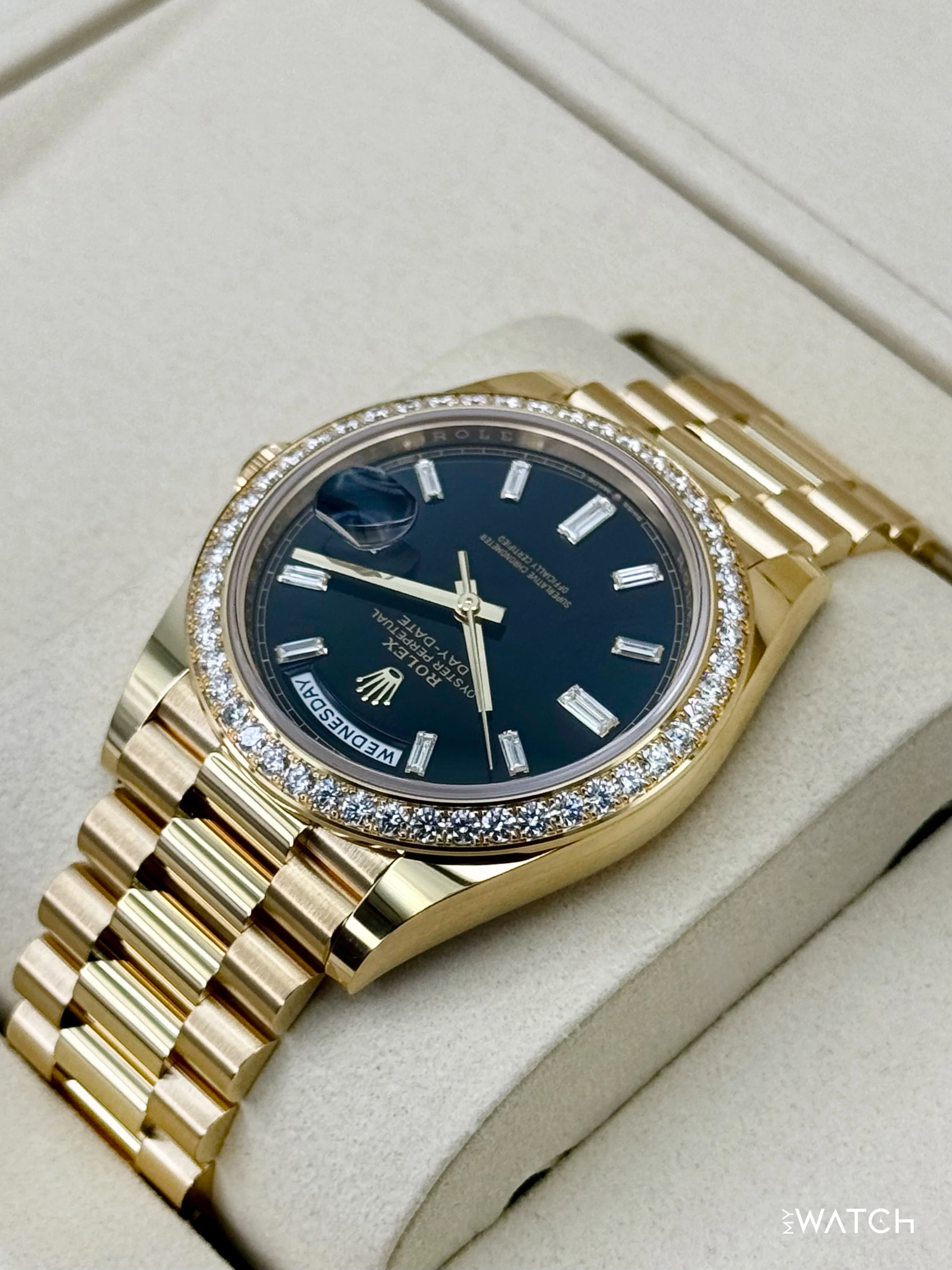 NEW 2026 Rolex Day-Date 40mm 228348RBR Black Diamond Baguette Dial - Image 7