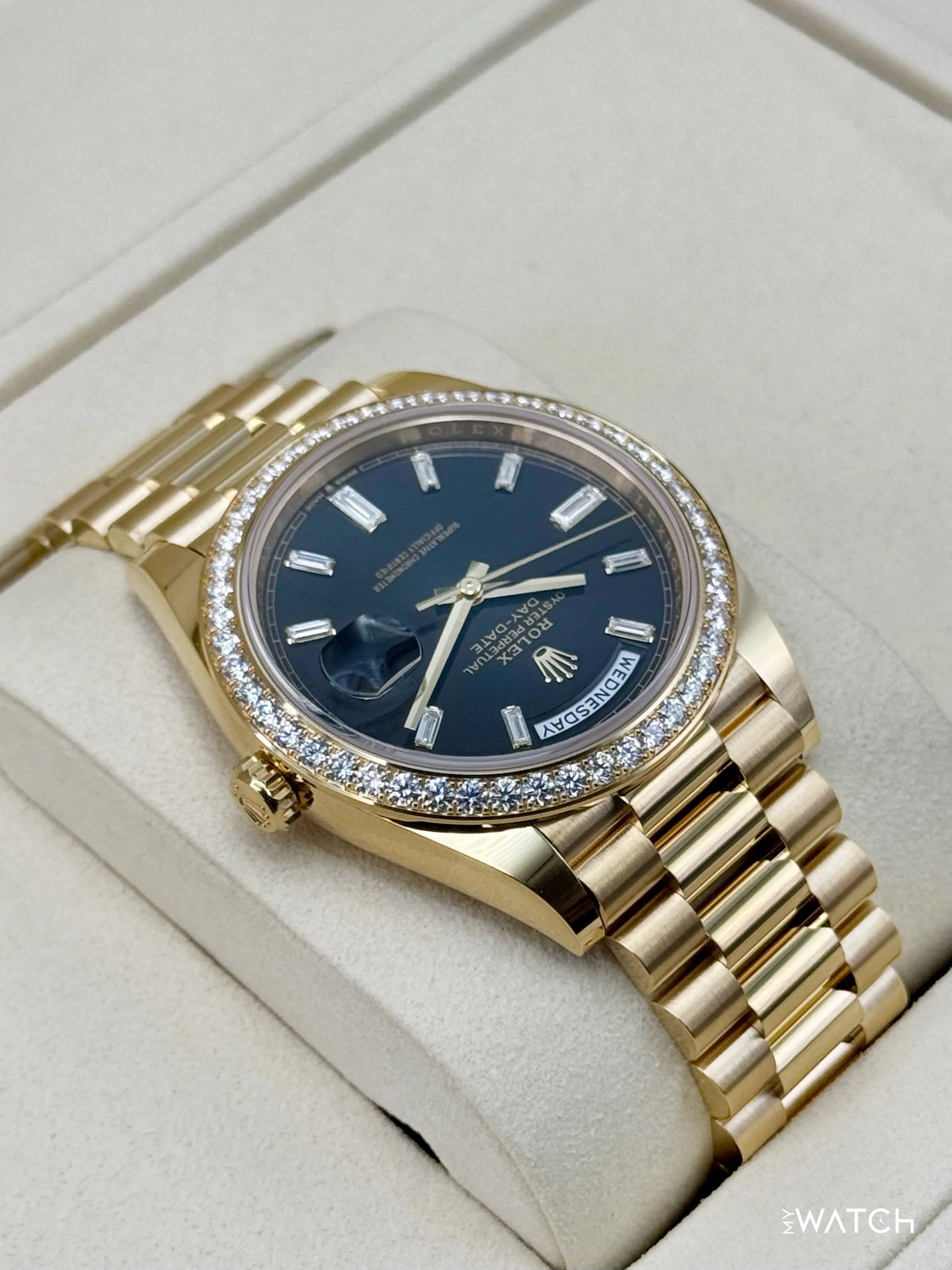 NEW 2026 Rolex Day-Date 40mm 228348RBR Black Diamond Baguette Dial - Image 8