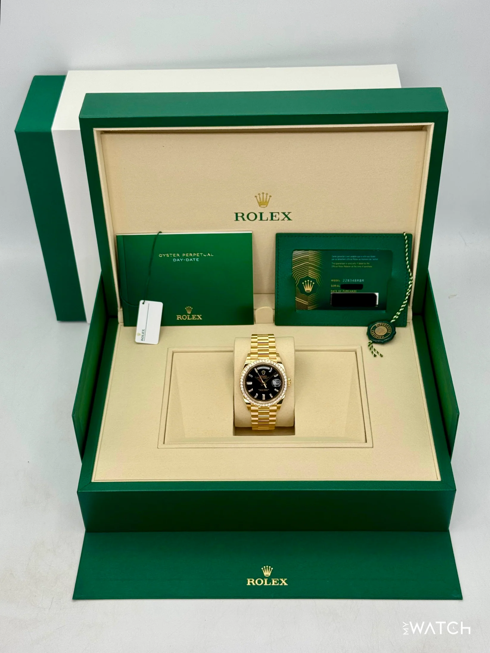 NEW 2026 Rolex Day-Date 40mm 228348RBR Black Diamond Baguette Dial - Image 9