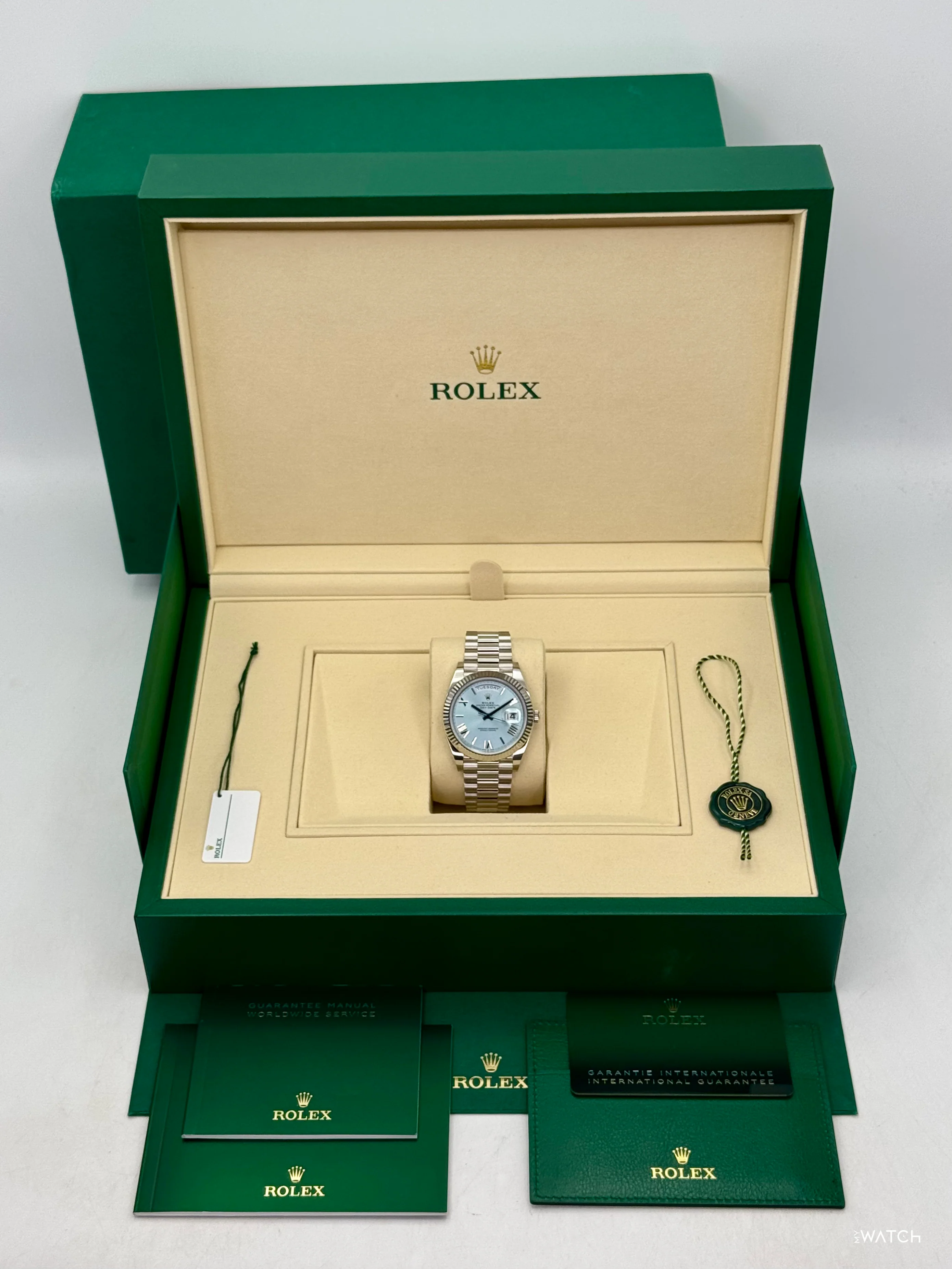 NEW 2026 Rolex Day-Date Platinum 40mm 228236 Ice Blue Roman Dial - Image 10