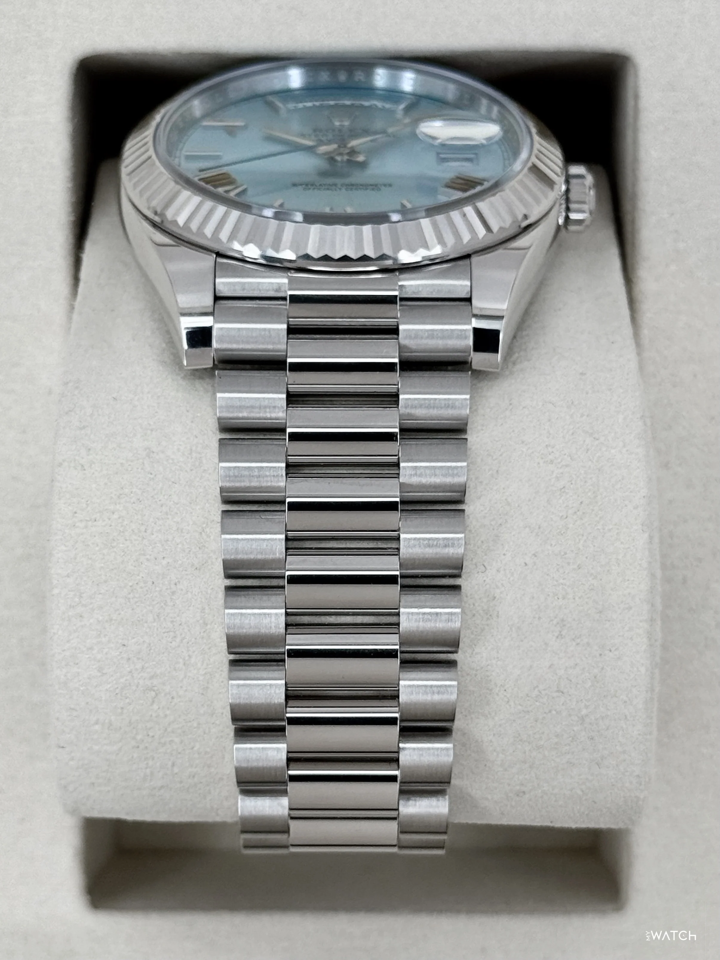 NEW 2026 Rolex Day-Date Platinum 40mm 228236 Ice Blue Roman Dial - Image 3