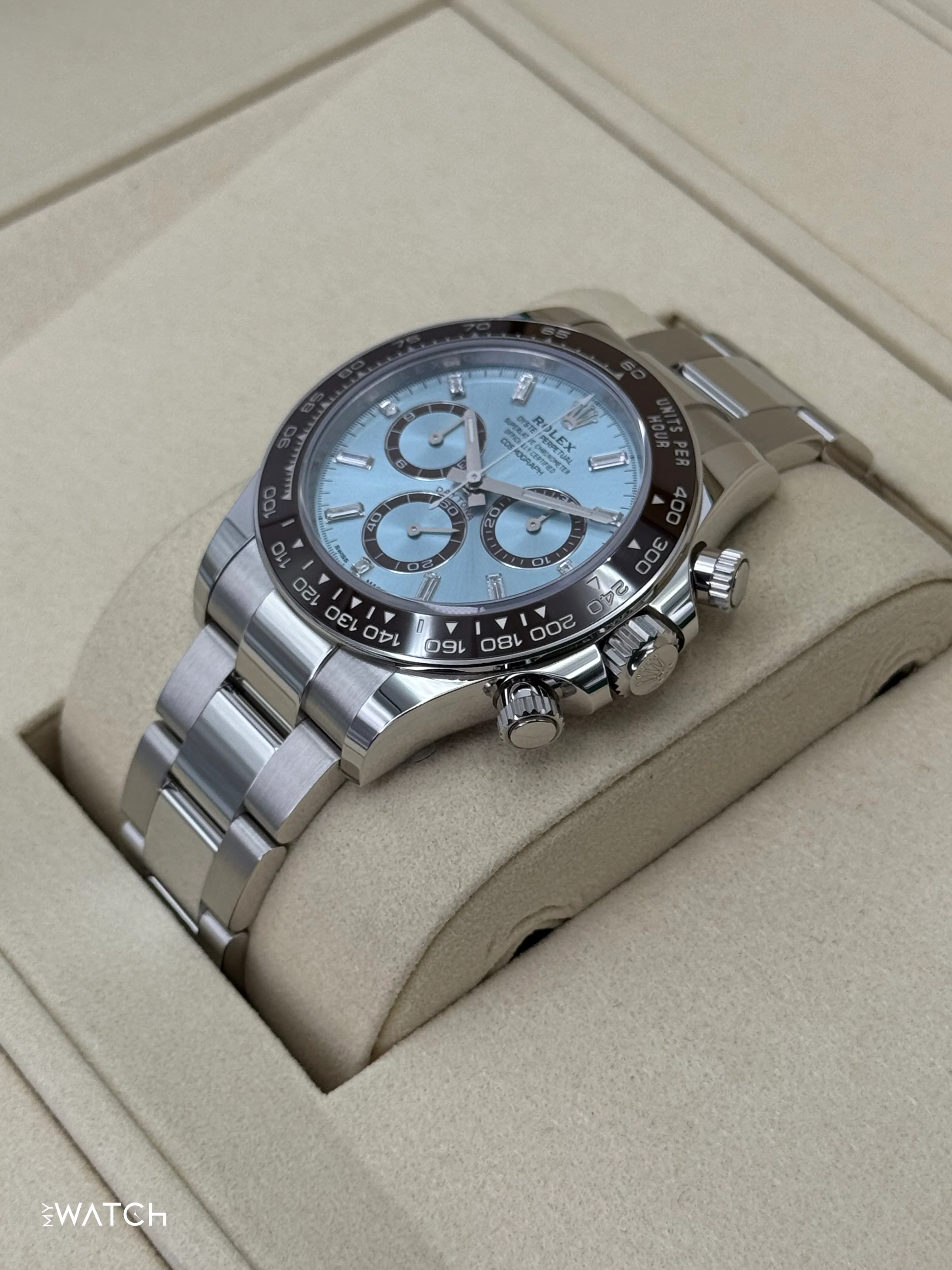 NEW 2026 Rolex Daytona 40mm 126506 Platinum Ice Blue Diamond Baguette Dial - Image 5