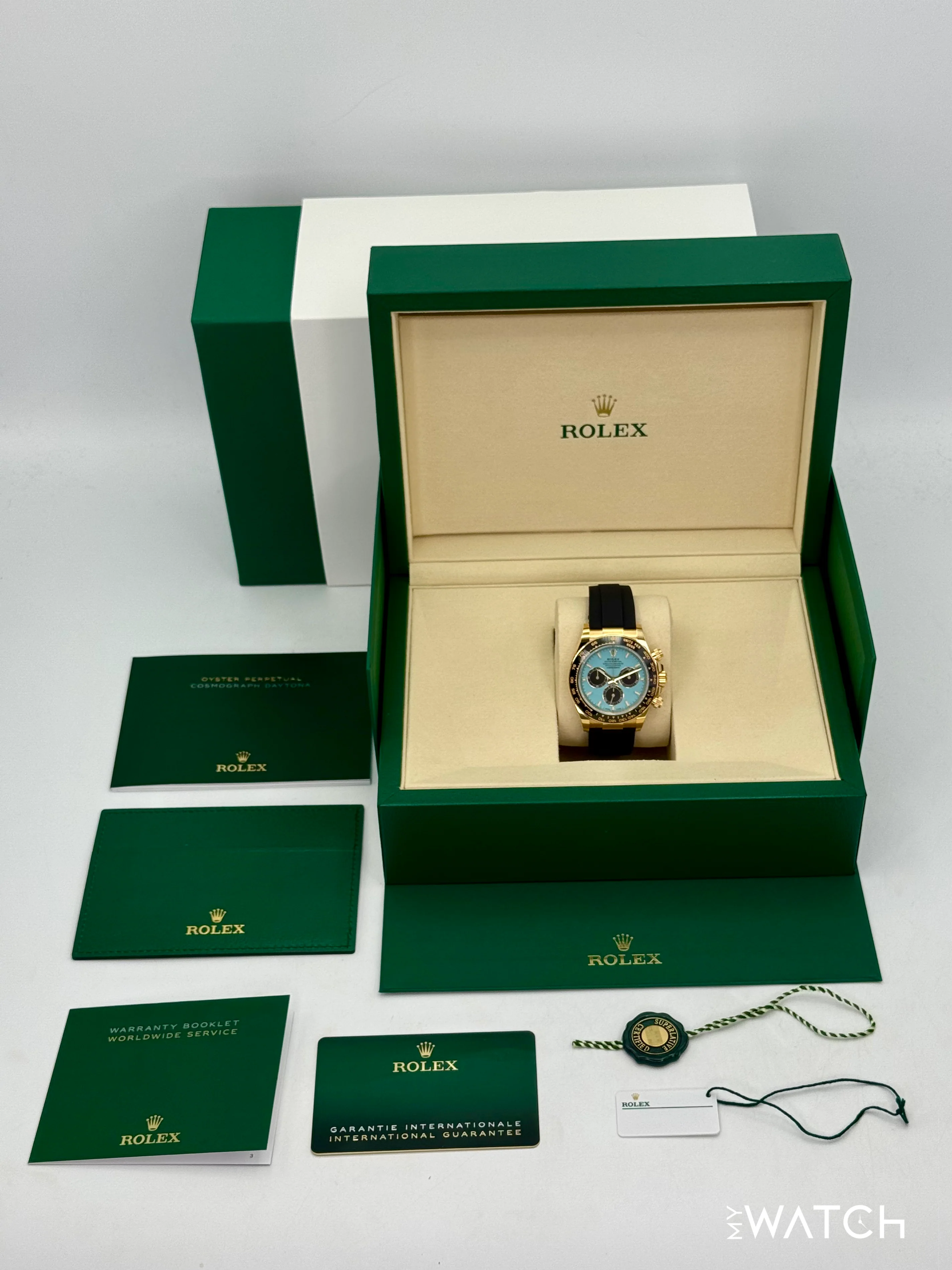 NEW 2026 Rolex Daytona 40mm 126518LN Yellow Gold Oysterflex Turquoise Dial - Image 10