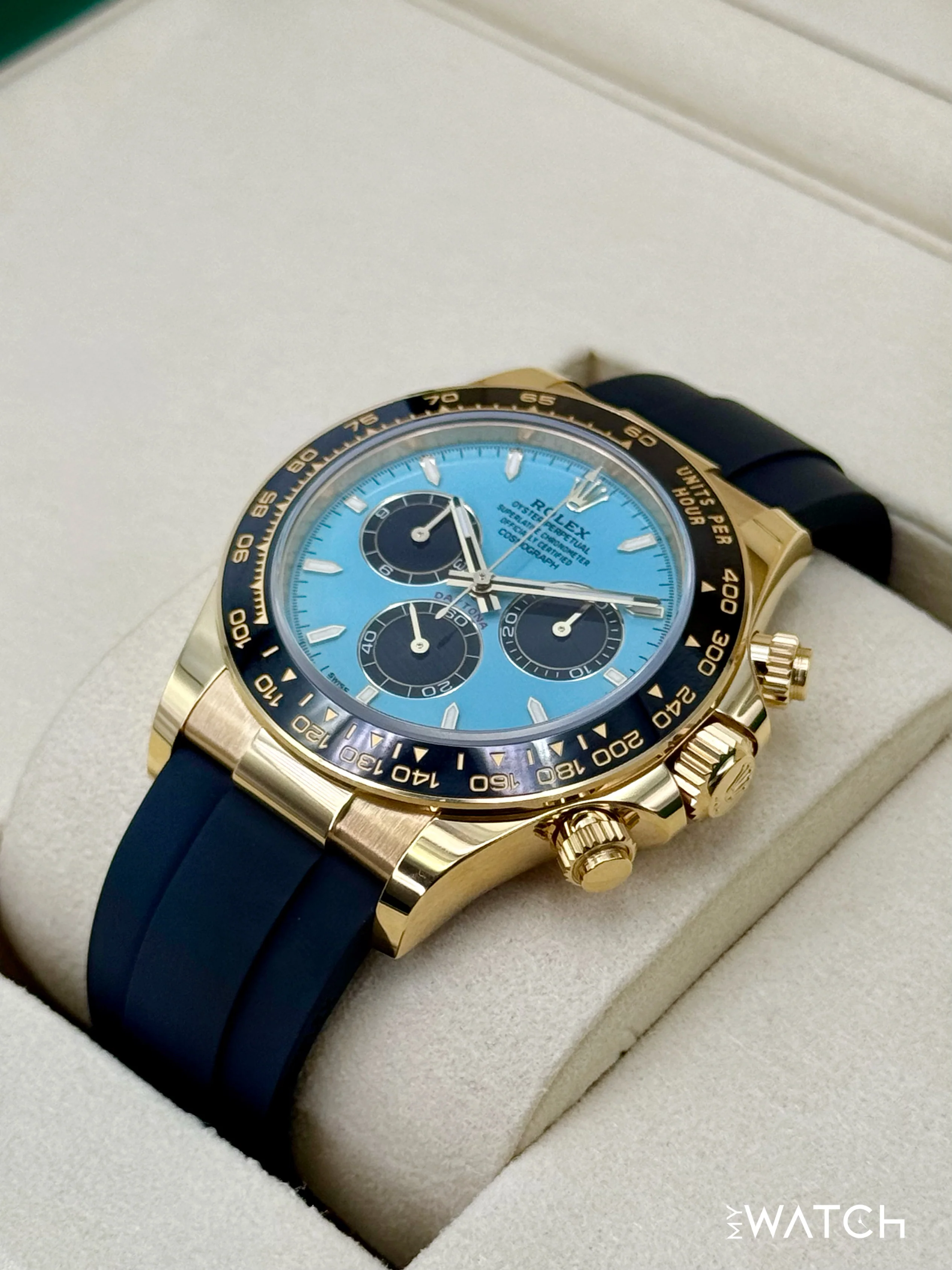 NEW 2026 Rolex Daytona 40mm 126518LN Yellow Gold Oysterflex Turquoise Dial - Image 5