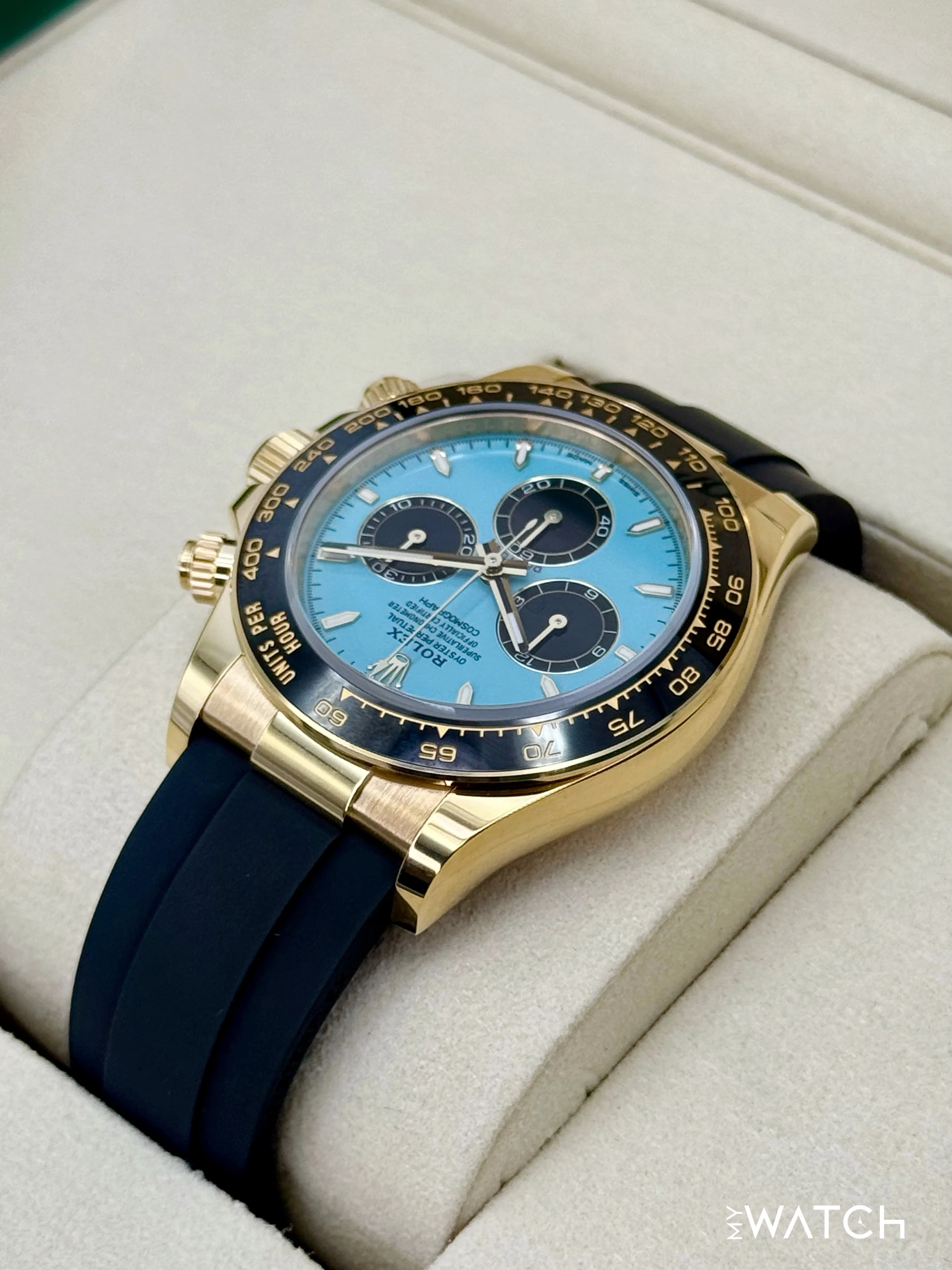 NEW 2026 Rolex Daytona 40mm 126518LN Yellow Gold Oysterflex Turquoise Dial - Image 7