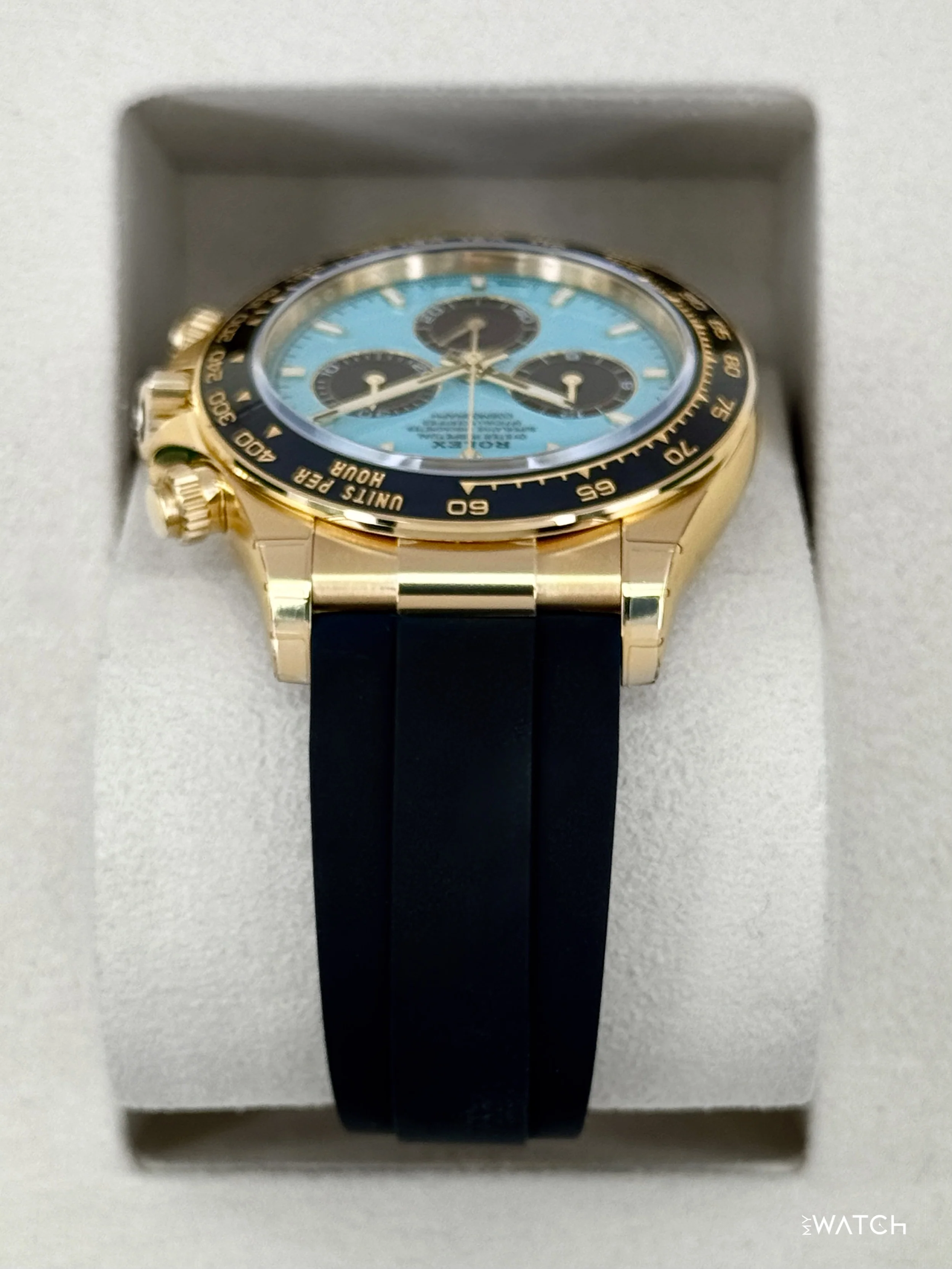 NEW 2026 Rolex Daytona 40mm 126518LN Yellow Gold Oysterflex Turquoise Dial (STICKERED) - Image 4