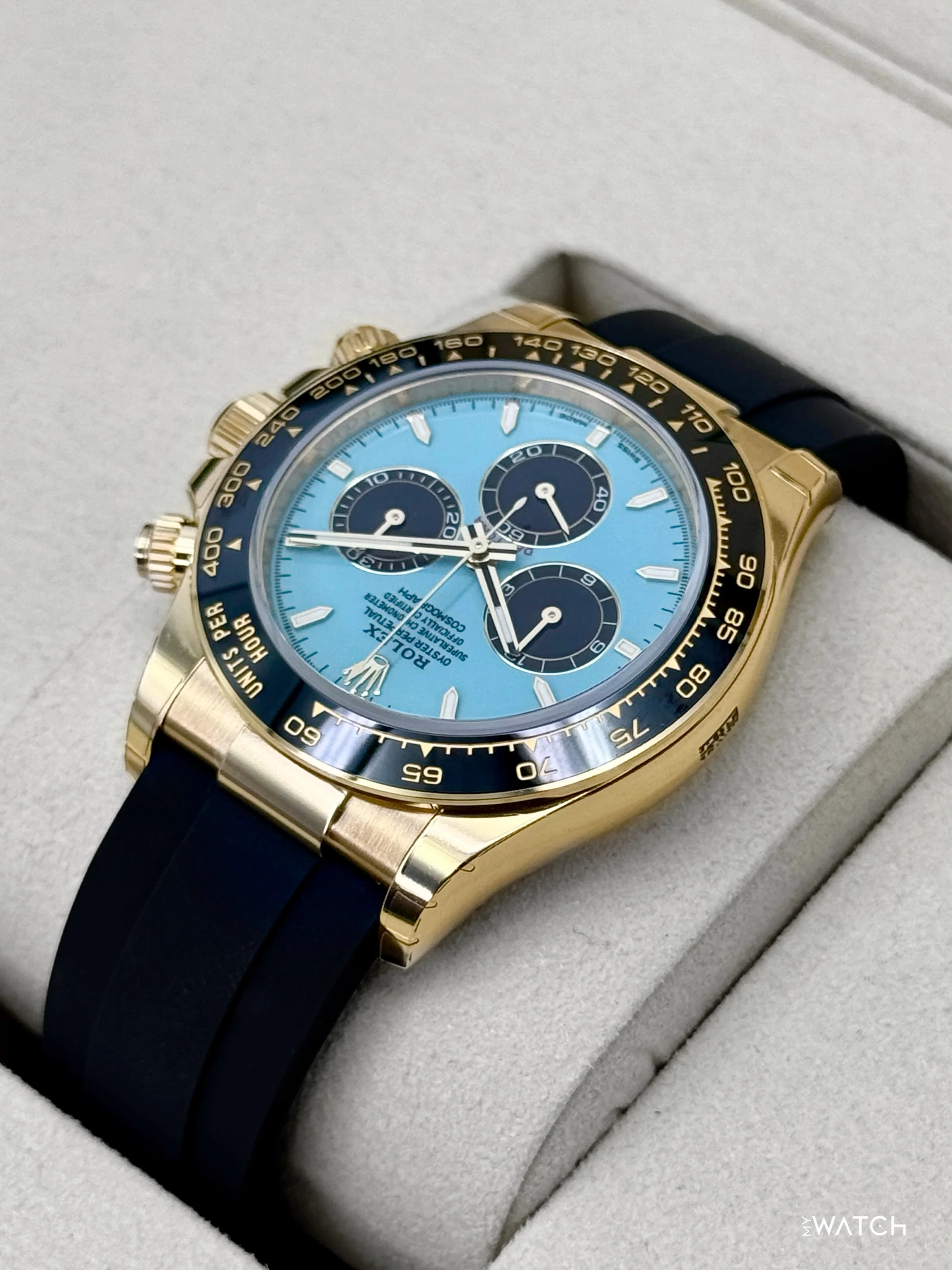 NEW 2026 Rolex Daytona 40mm 126518LN Yellow Gold Oysterflex Turquoise Dial (STICKERED) - Image 7