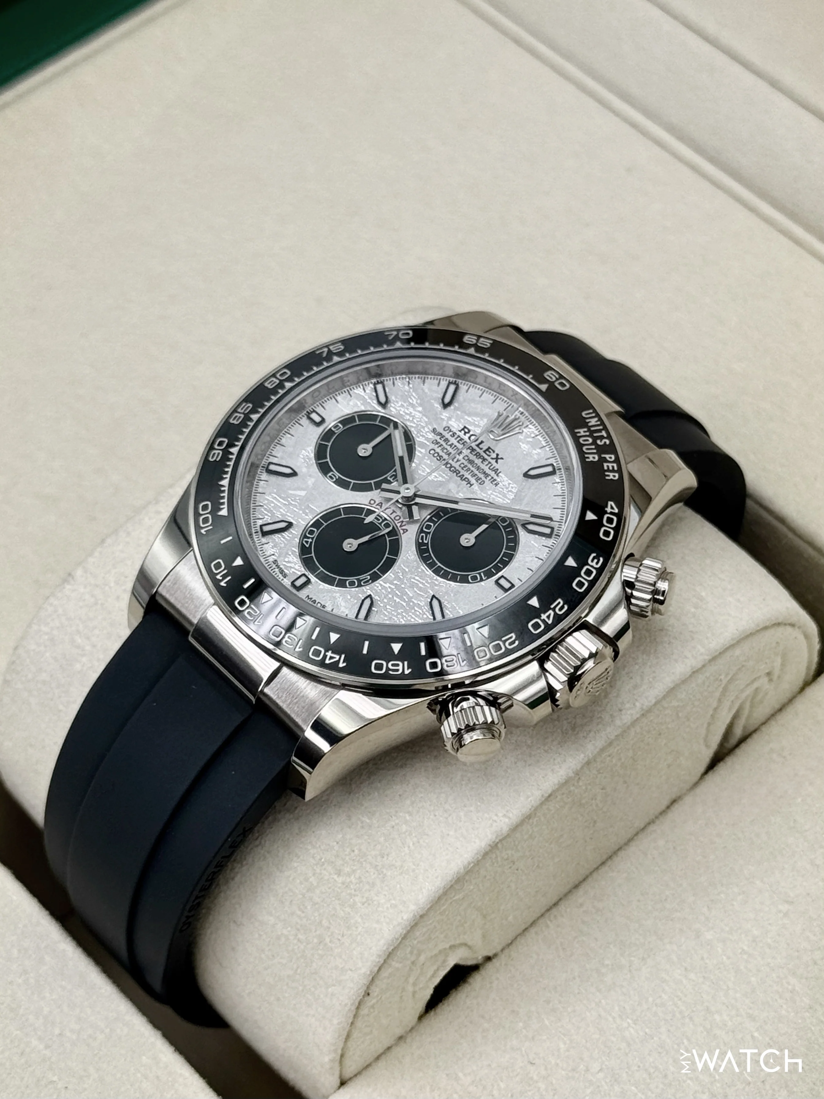 NEW 2026 Rolex Daytona 40mm 126519LN White Gold Oysterflex Meteorite Dial - Image 5