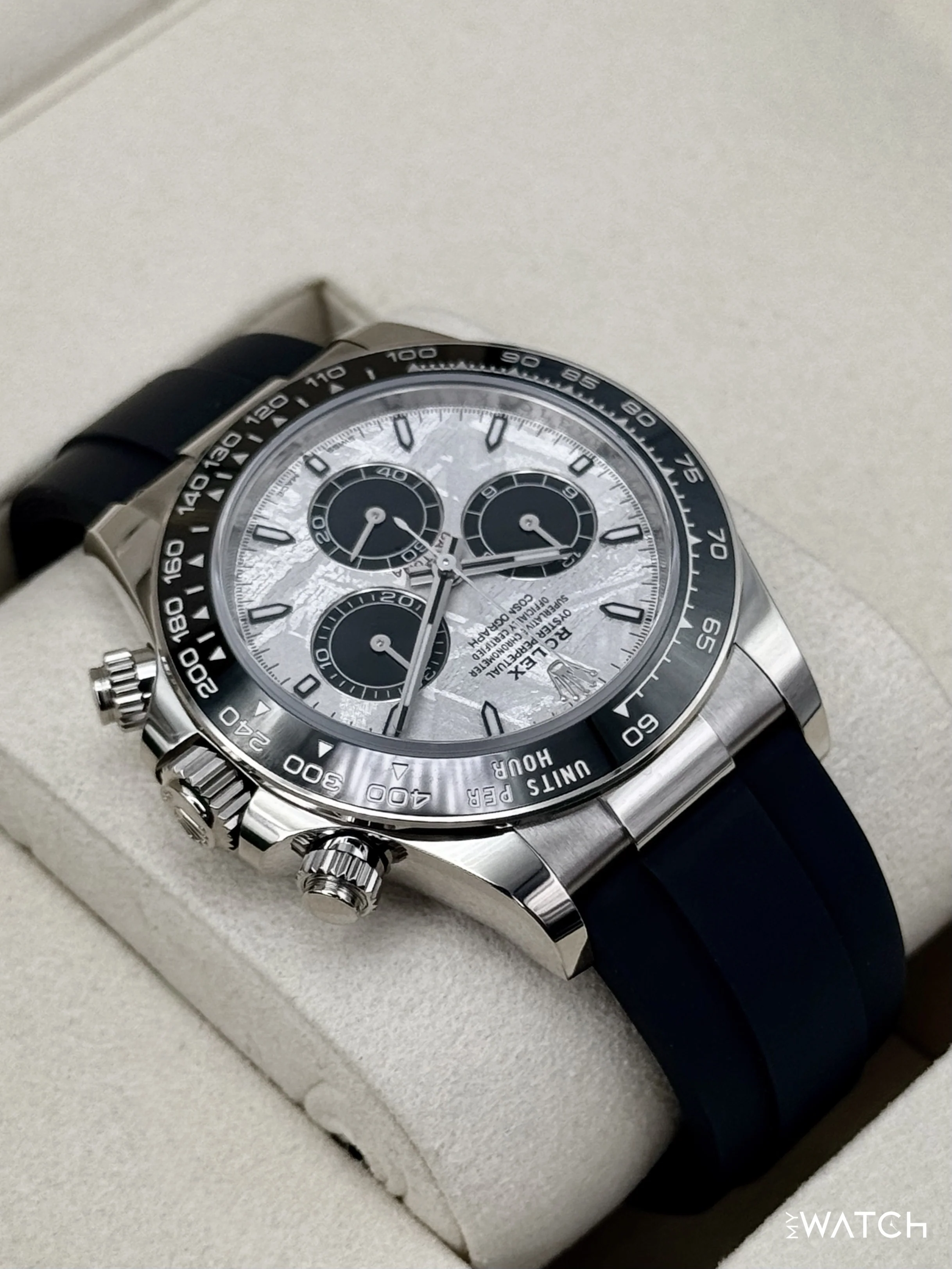NEW 2026 Rolex Daytona 40mm 126519LN White Gold Oysterflex Meteorite Dial - Image 8