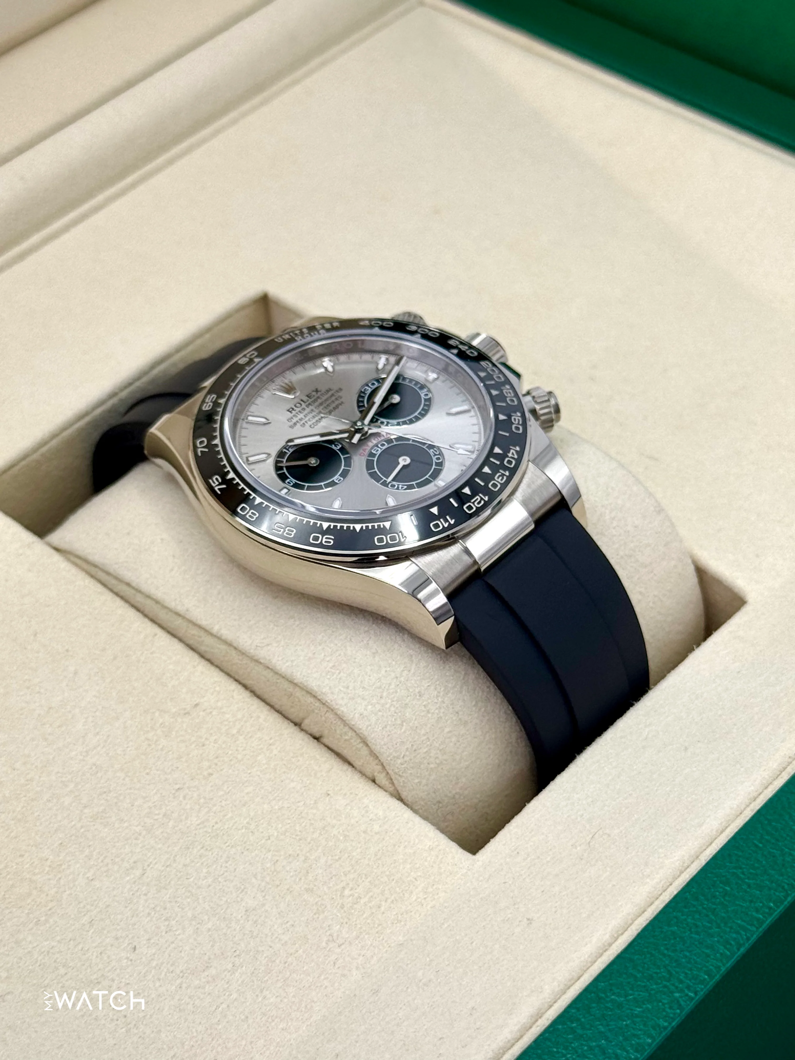 NEW 2026 Rolex Daytona 40mm 126519LN White Gold Oysterflex Silver Ghost Dial - Image 6
