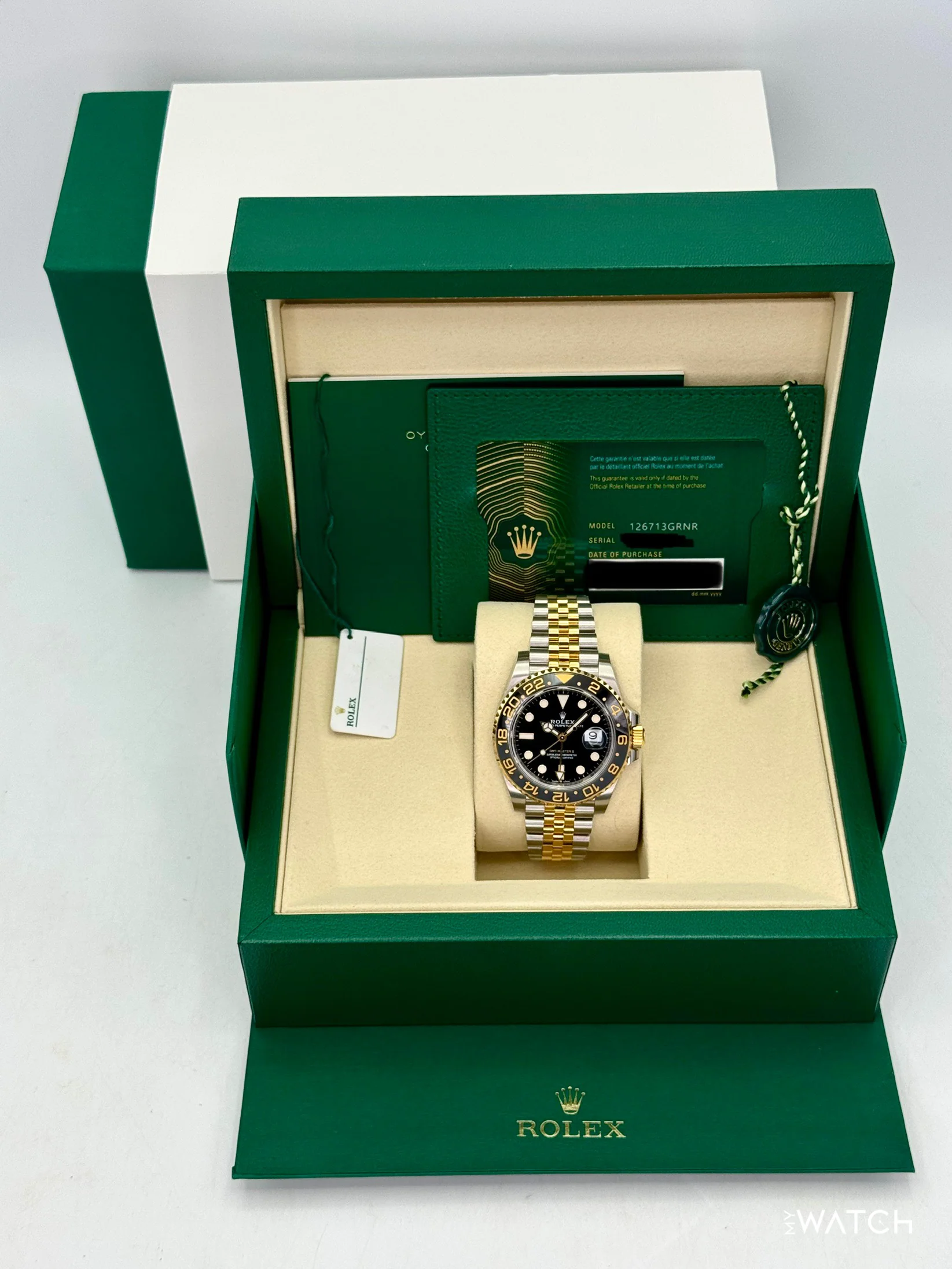 NEW 2026 Rolex GMT-Master II 40mm 126713GRNR Two-Tone Jubilee (STICKERED) - Image 9