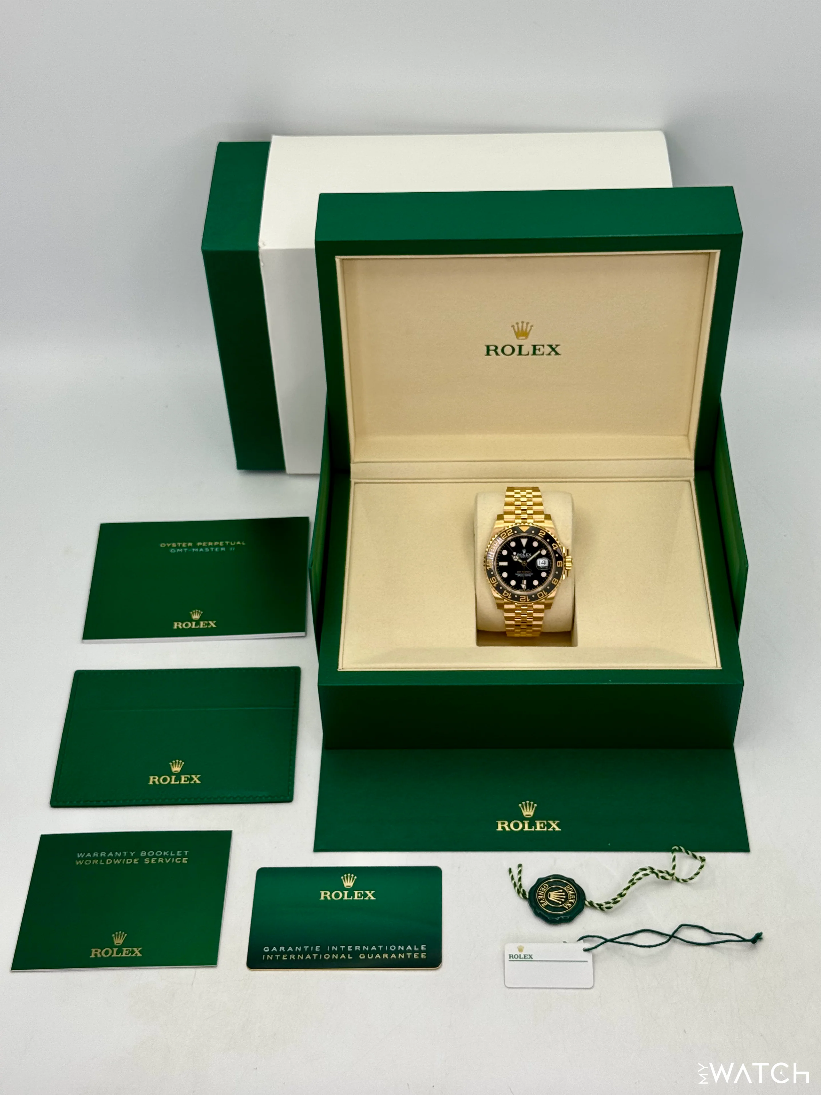 NEW 2026 Rolex GMT-Master II 40mm 126718GRNR Yellow Gold Jubilee Black Dial - Image 10
