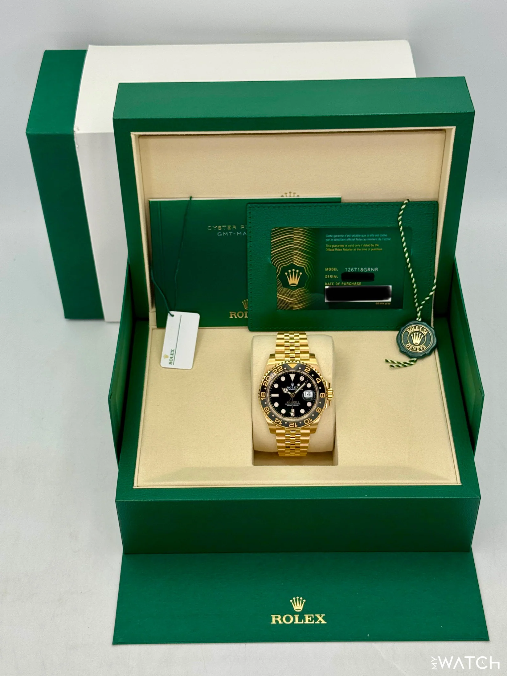 NEW 2026 Rolex GMT-Master II 40mm 126718GRNR Yellow Gold Jubilee Black Dial - Image 9