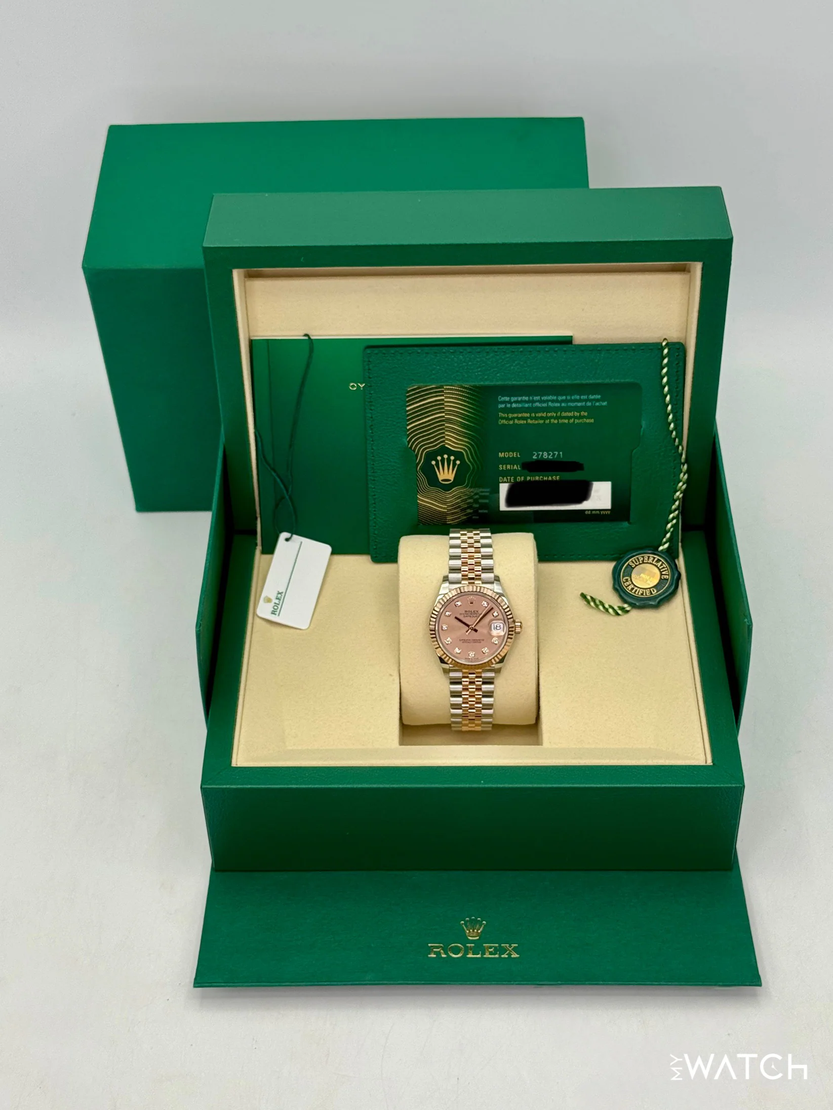 NEW 2026 Rolex Ladies Datejust 31mm 278271 Two-Tone Jubilee Pink Diamond Dial - Image 9