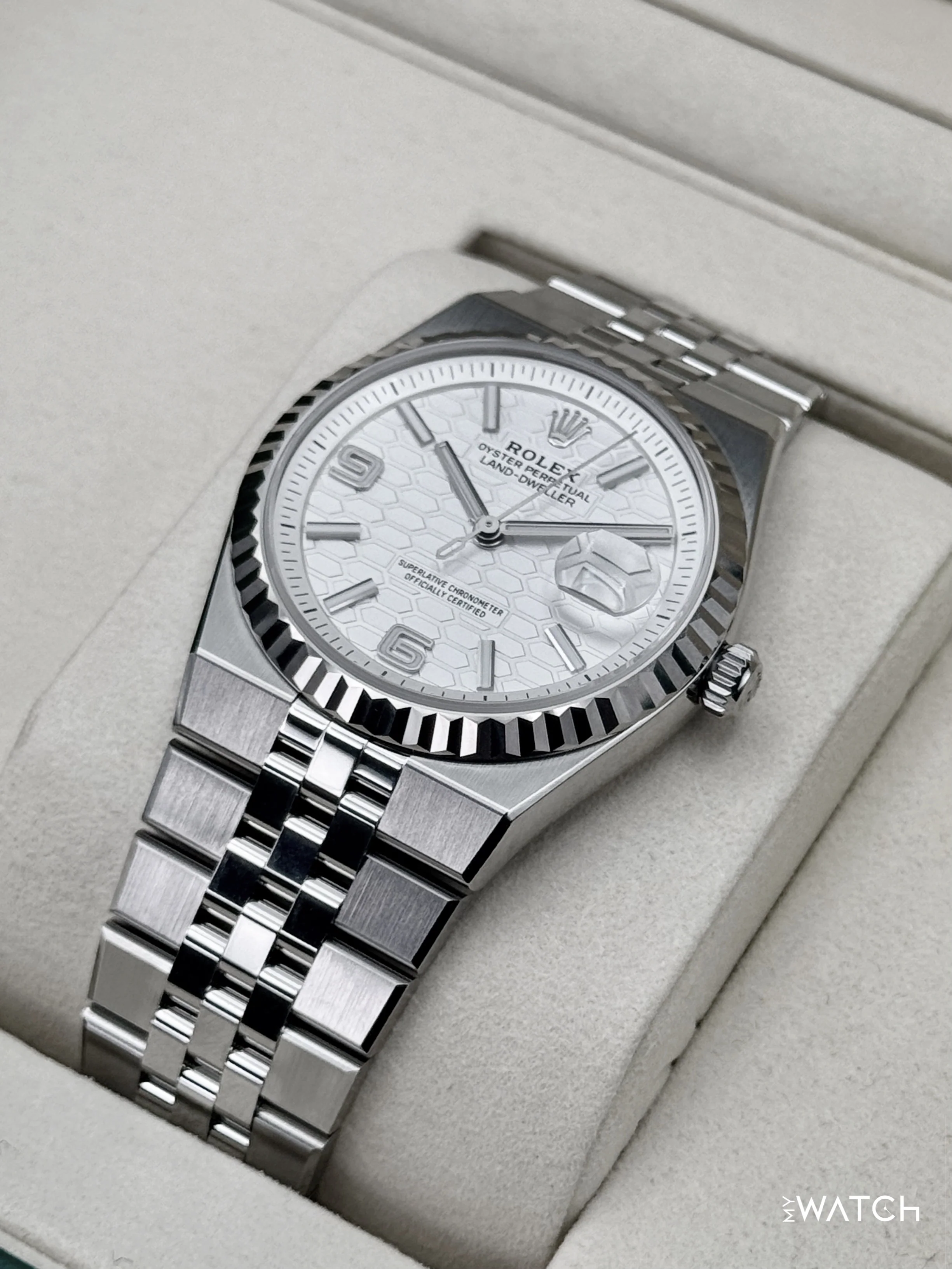 NEW 2026 Rolex Land-Dweller 36mm 127234 Stainless Steel Flat Jubilee White Dial - Image 5