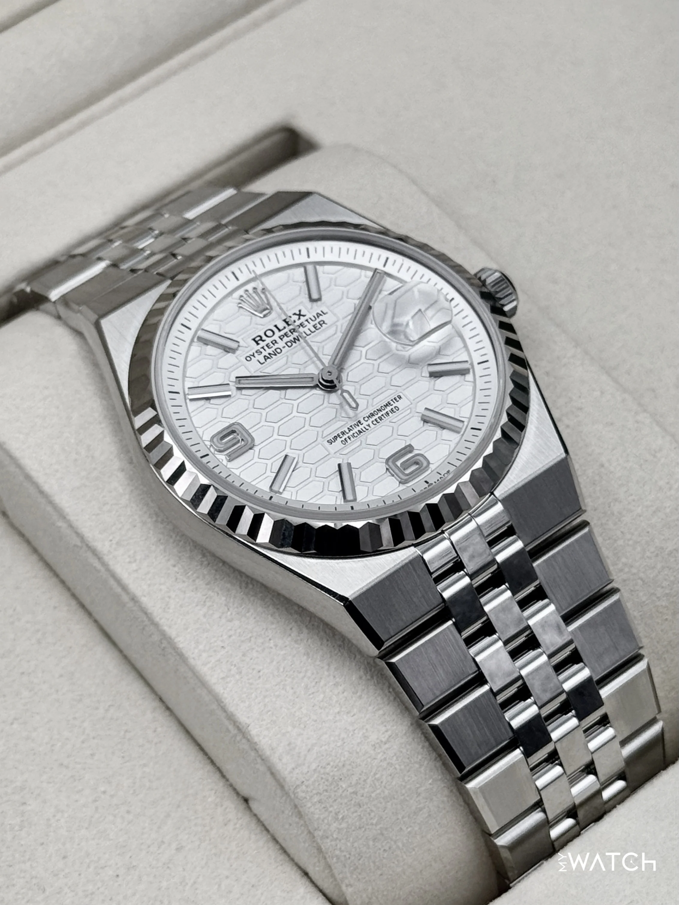 NEW 2026 Rolex Land-Dweller 36mm 127234 Stainless Steel Flat Jubilee White Dial - Image 6