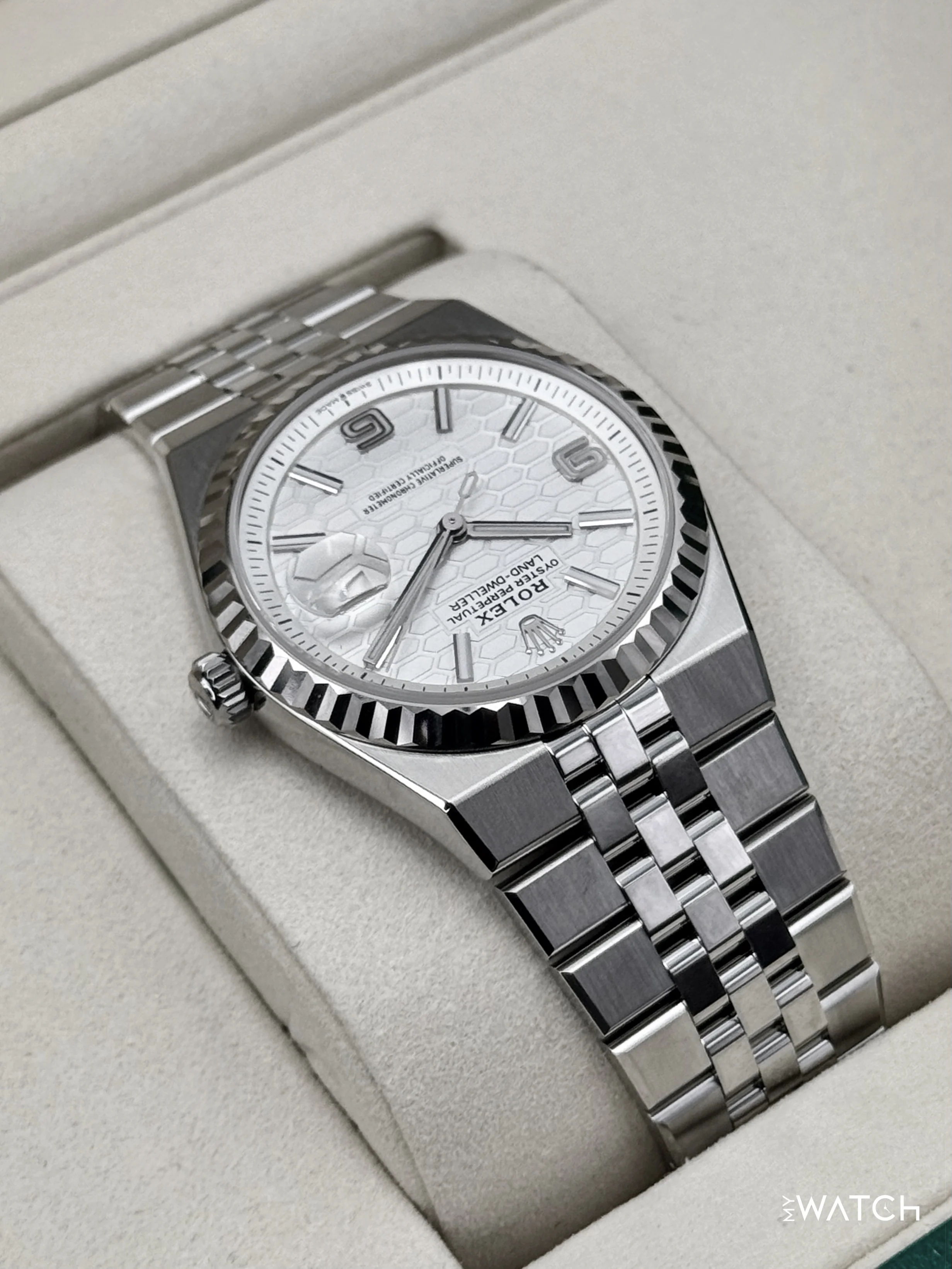 NEW 2026 Rolex Land-Dweller 36mm 127234 Stainless Steel Flat Jubilee White Dial - Image 8