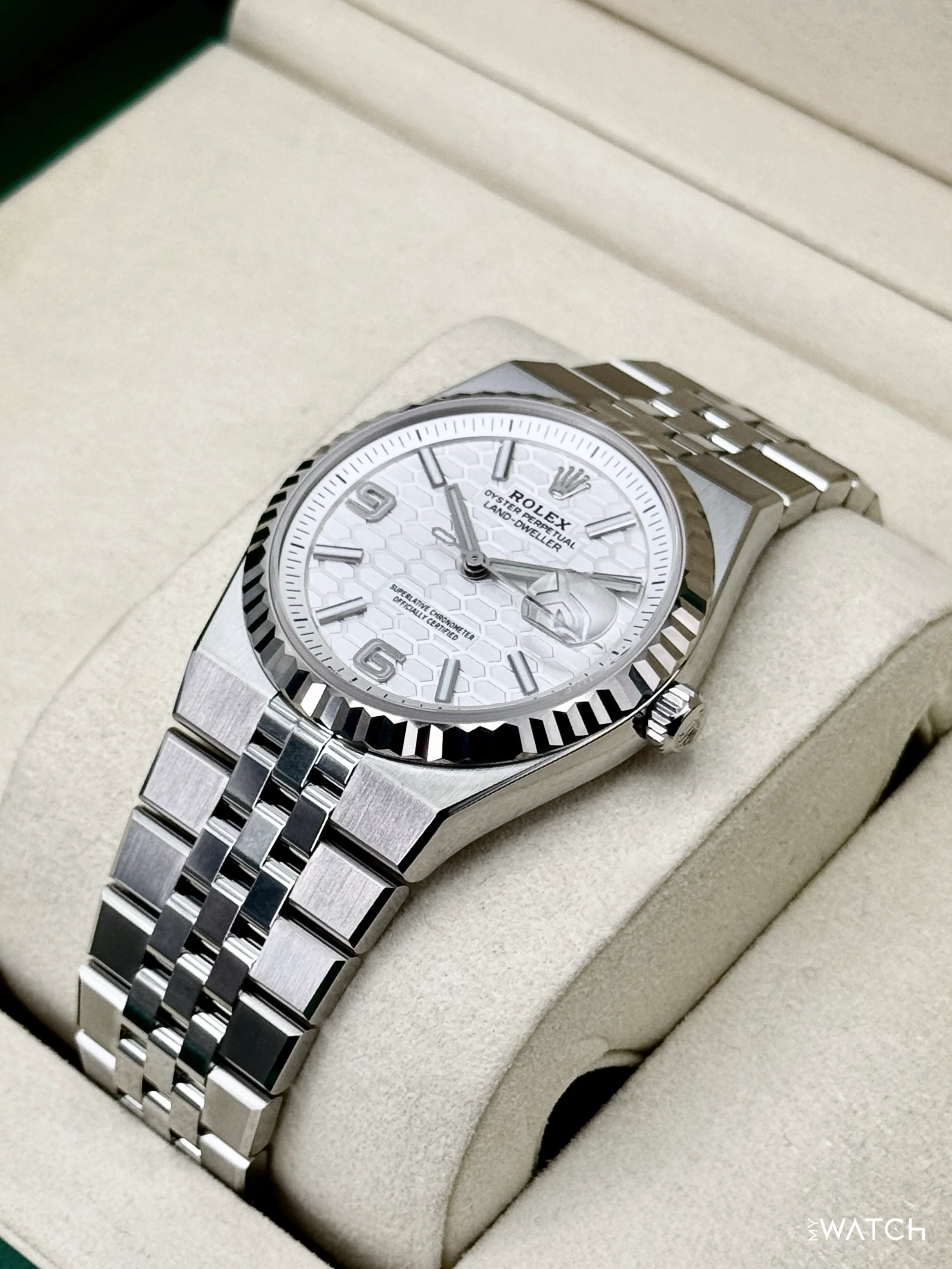 NEW 2026 Rolex Land-Dweller 36mm 127234 Stainless Steel Flat Jubilee White Dial - Image 5