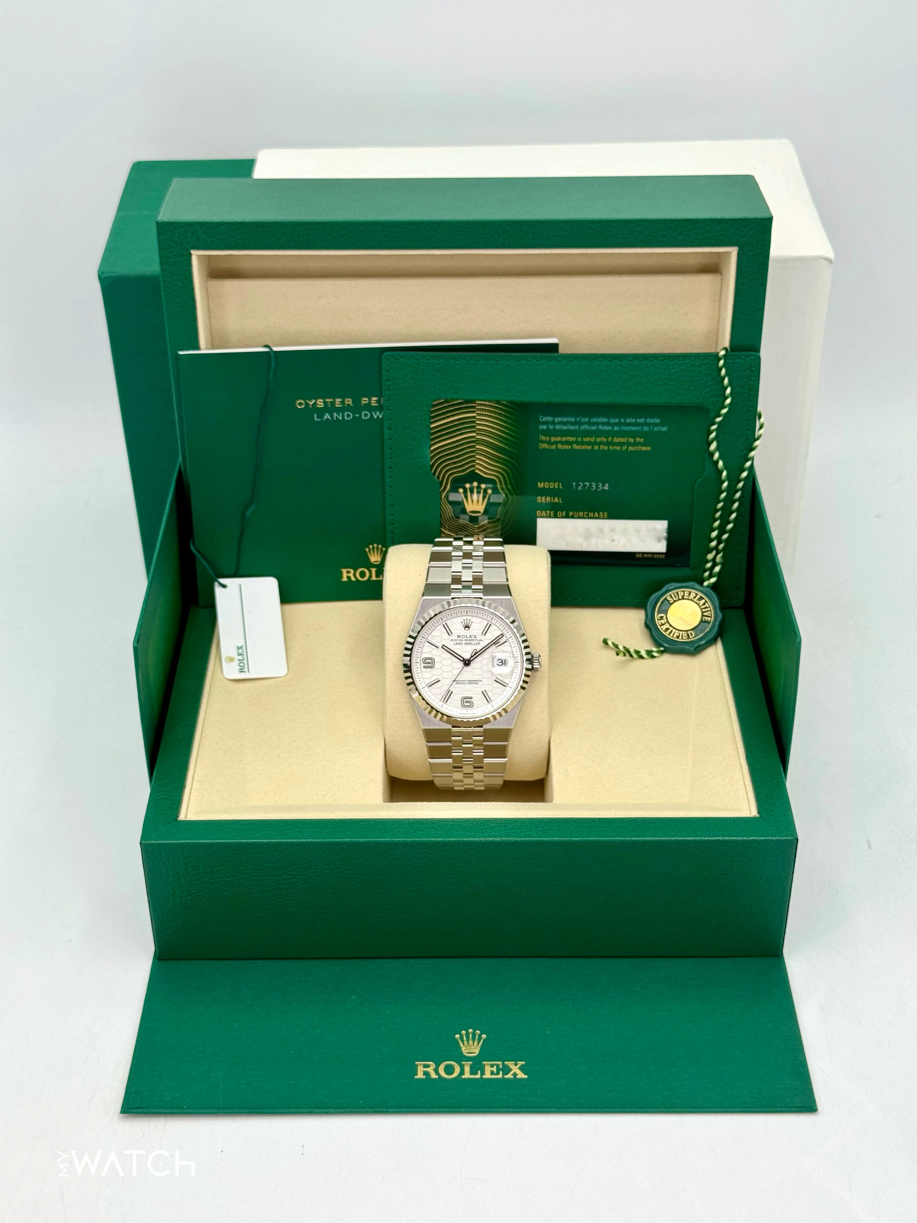 NEW 2026 Rolex Land-Dweller 40mm 127334 Stainless Steel Jubilee White Dial - Image 10