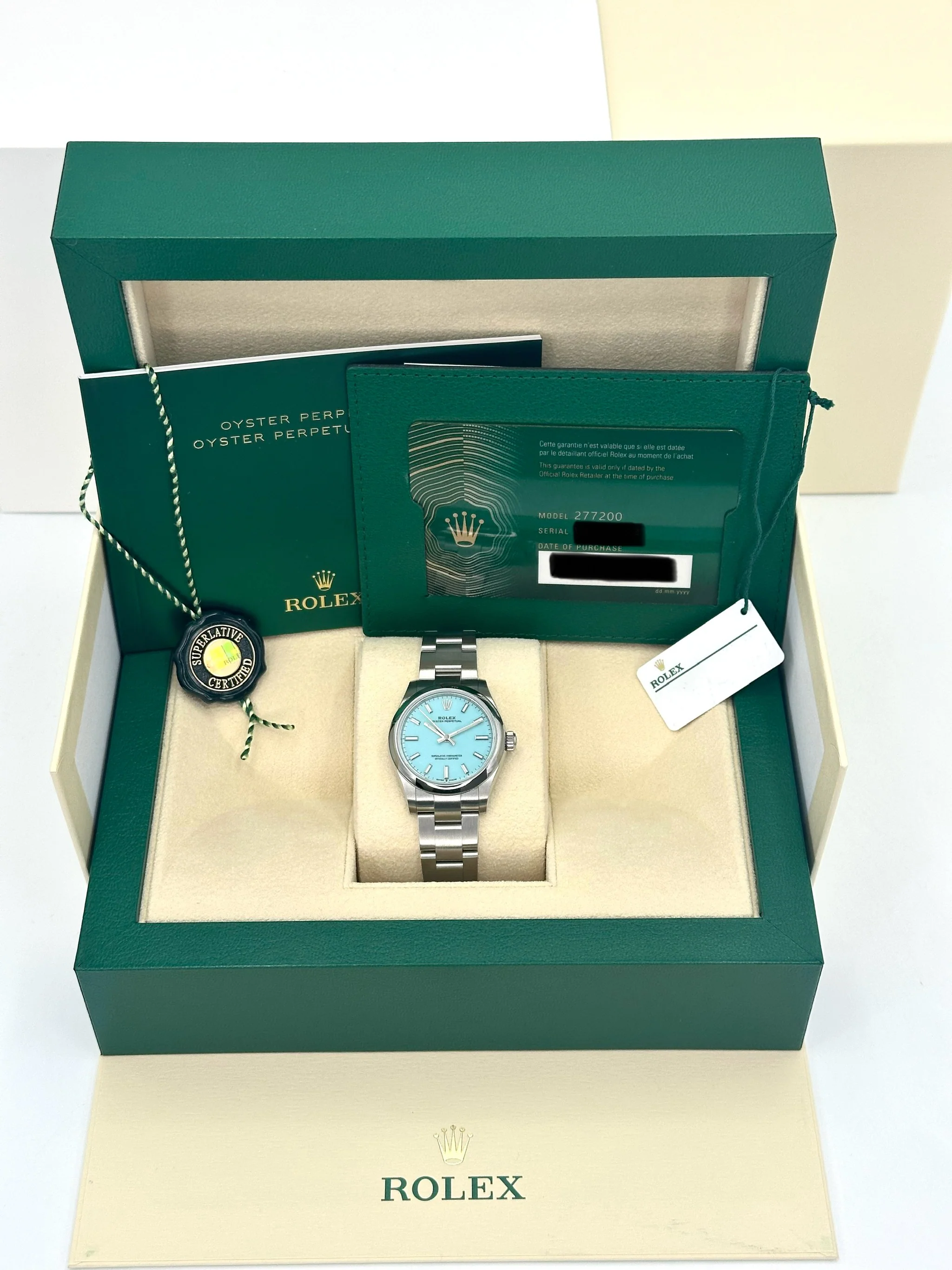 NEW 2026 Rolex Oyster Perpetual 31mm 277200 Turquoise Tiffany Blue Dial - Image 10