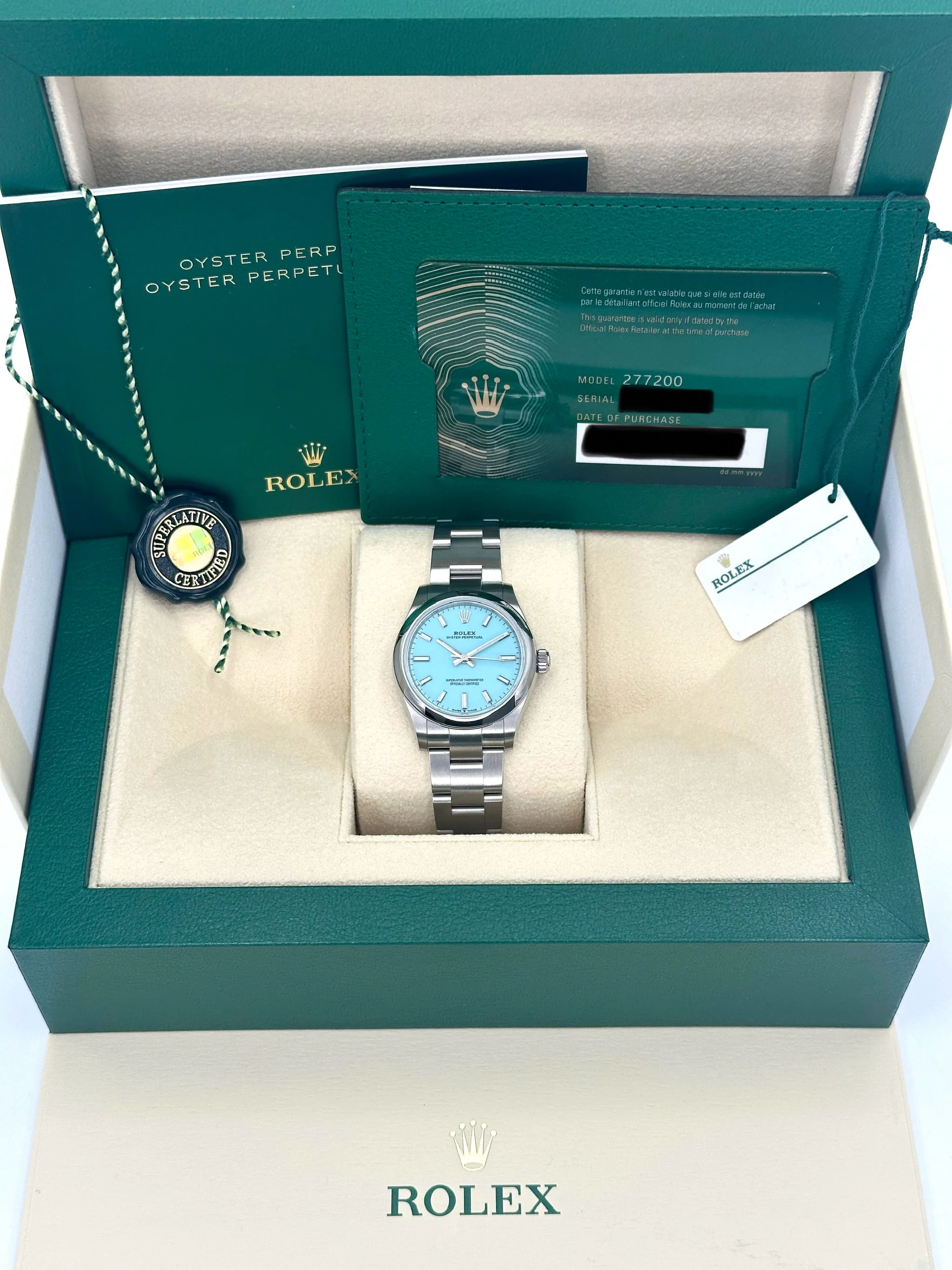 NEW 2026 Rolex Oyster Perpetual 31mm 277200 Turquoise Tiffany Blue Dial - Image 9
