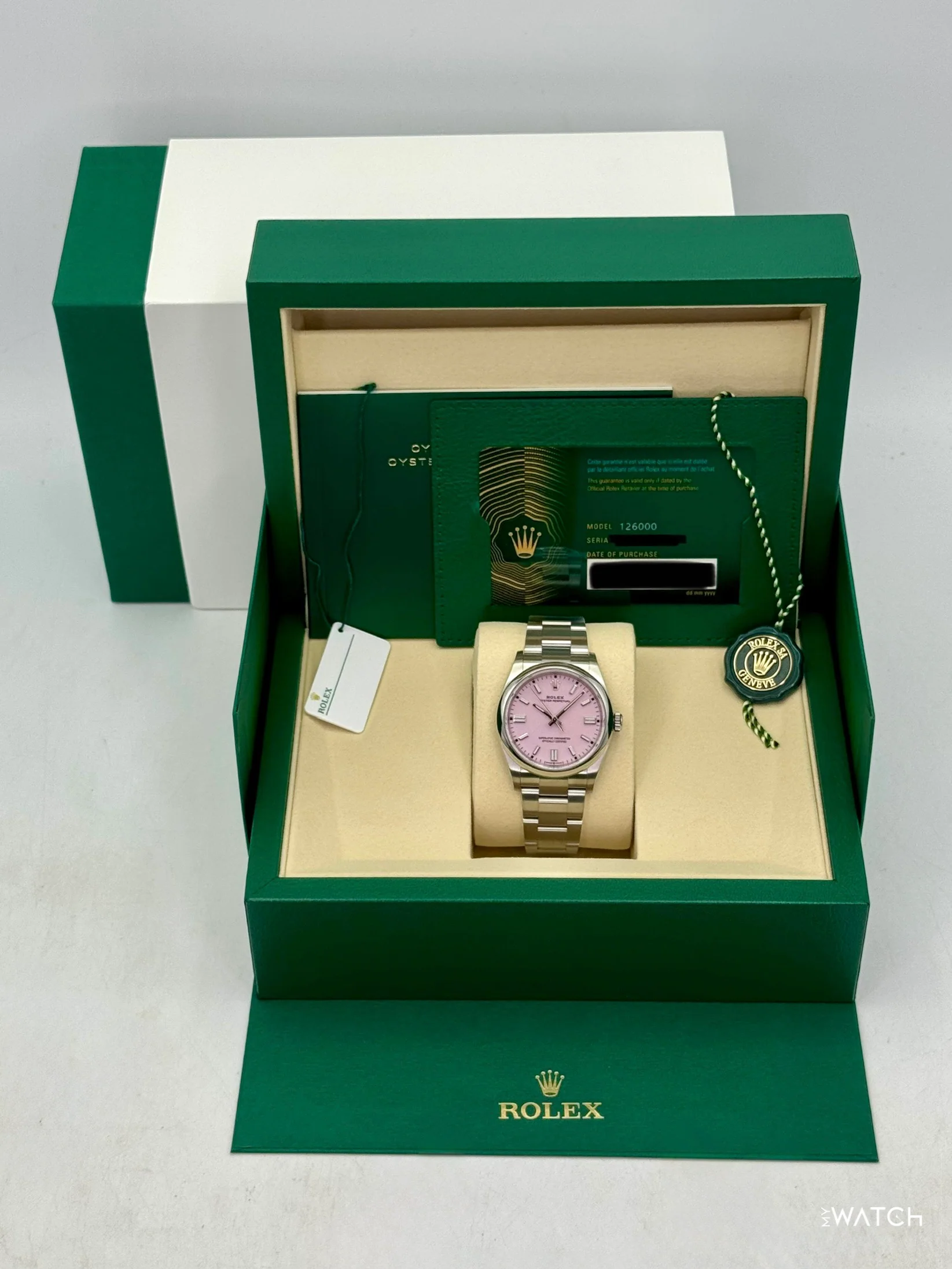 NEW 2026 Rolex Oyster Perpetual 36mm 126000 Candy Pink Dial - Image 9