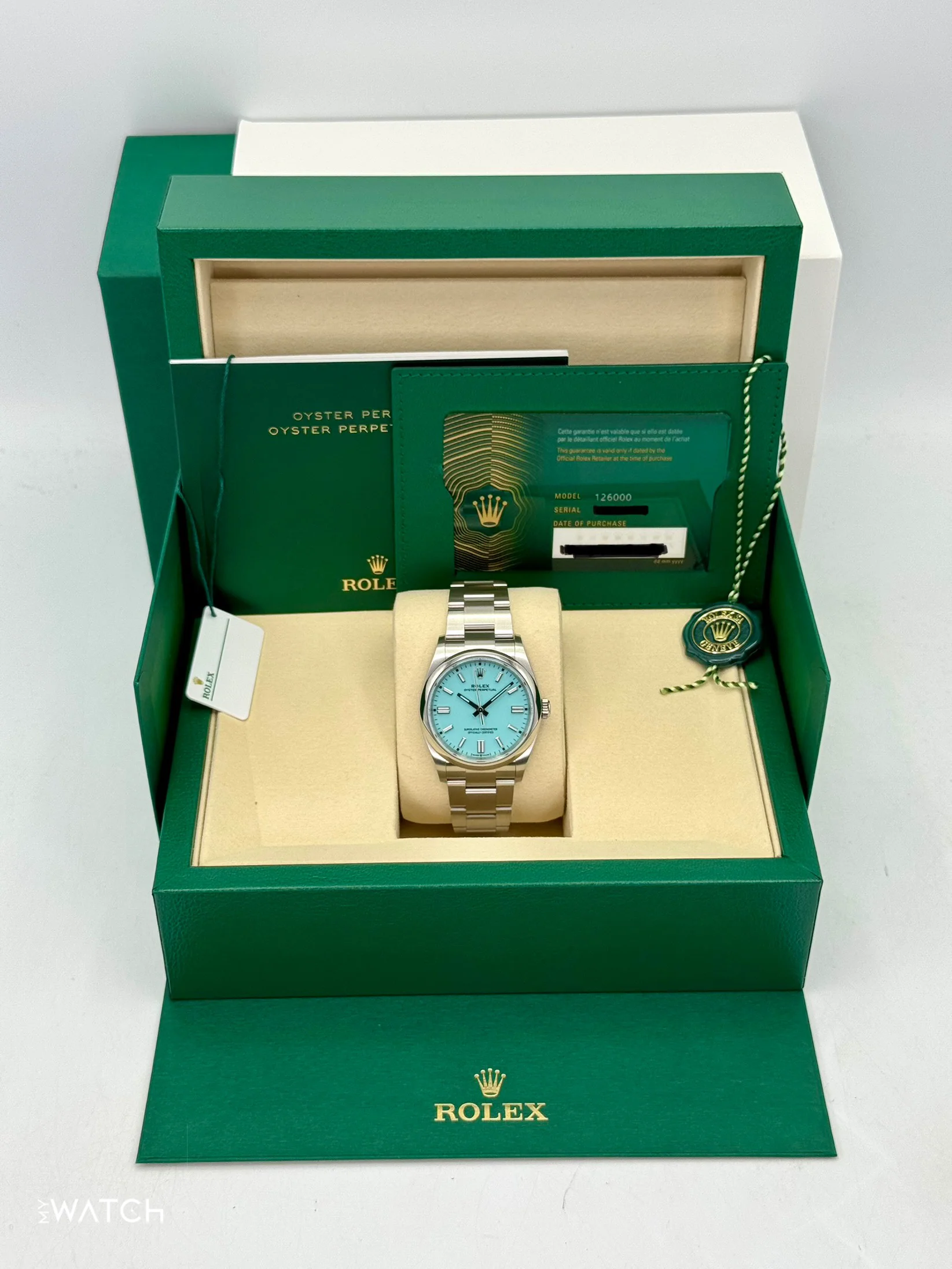 NEW 2026 Rolex Oyster Perpetual 36mm 126000 Tiffany Blue Dial - Image 9