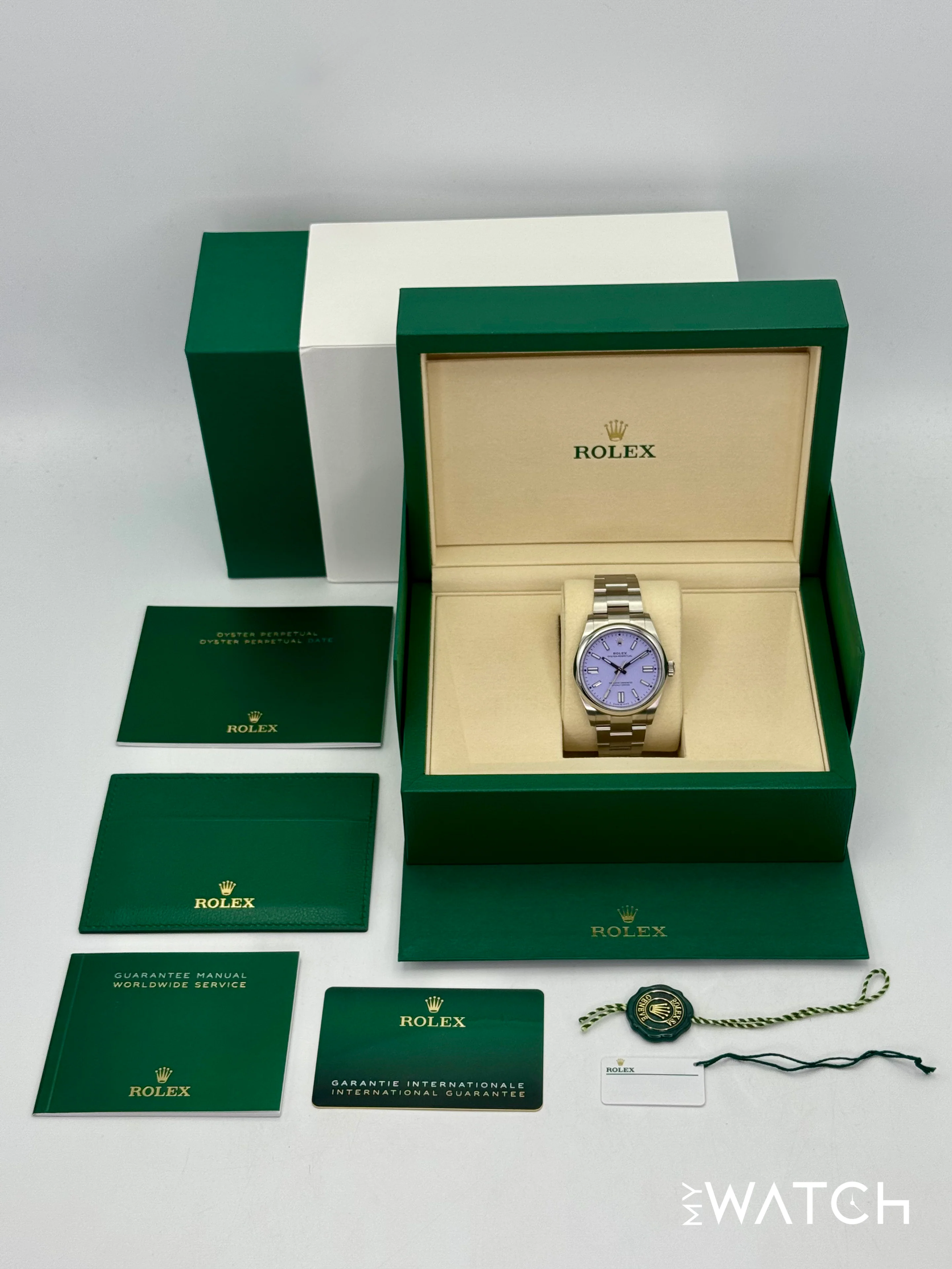 NEW 2025 Rolex Oyster Perpetual 41mm 134300 Lavender Dial (STICKERED) - Image 10