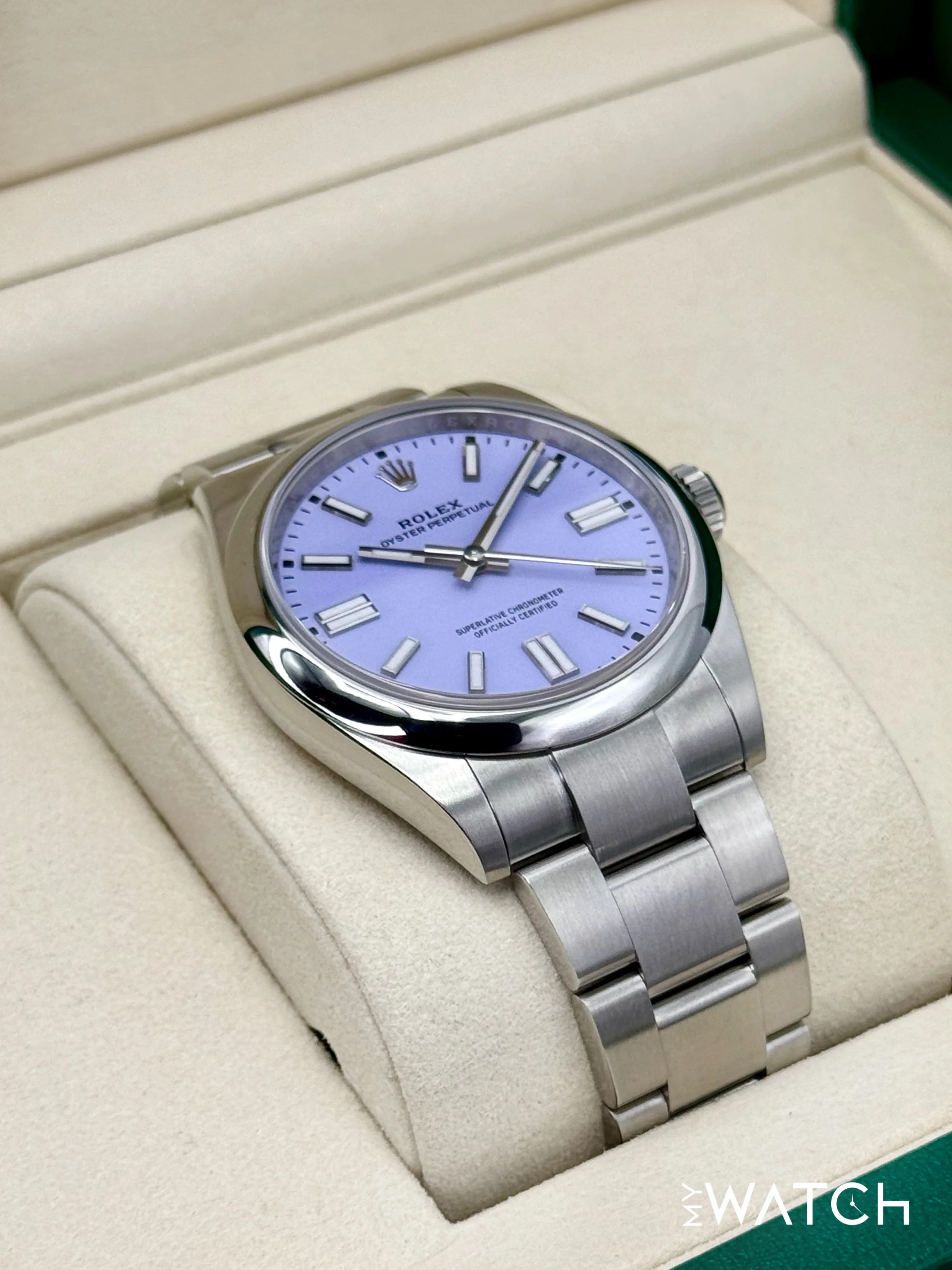 NEW 2025 Rolex Oyster Perpetual 41mm 134300 Lavender Dial (STICKERED) - Image 6