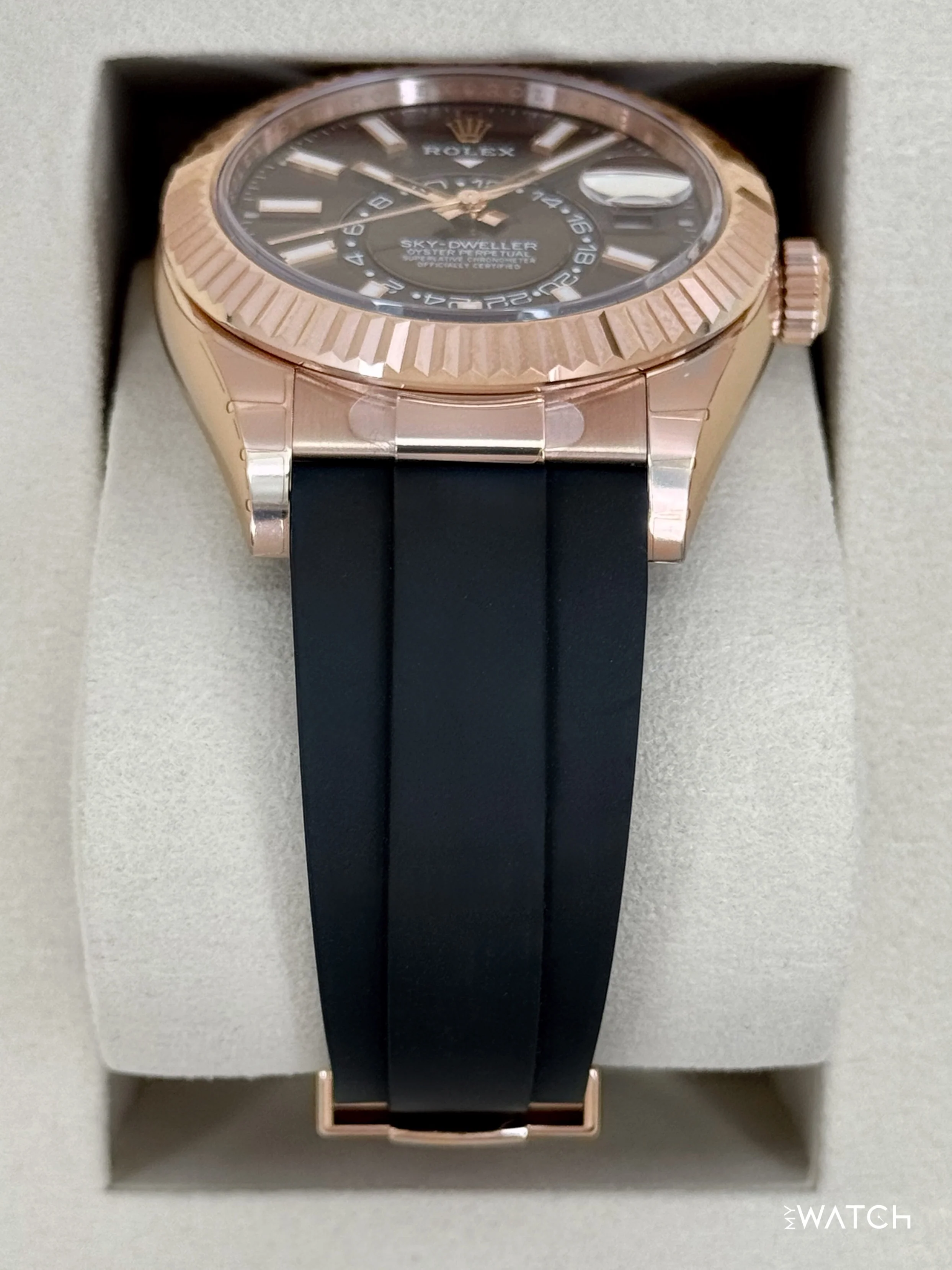 NEW 2026 Rolex Sky-Dweller 42mm 336235 Rose Gold Oysterflex Chocolate Dial (STICKERED) - Image 3