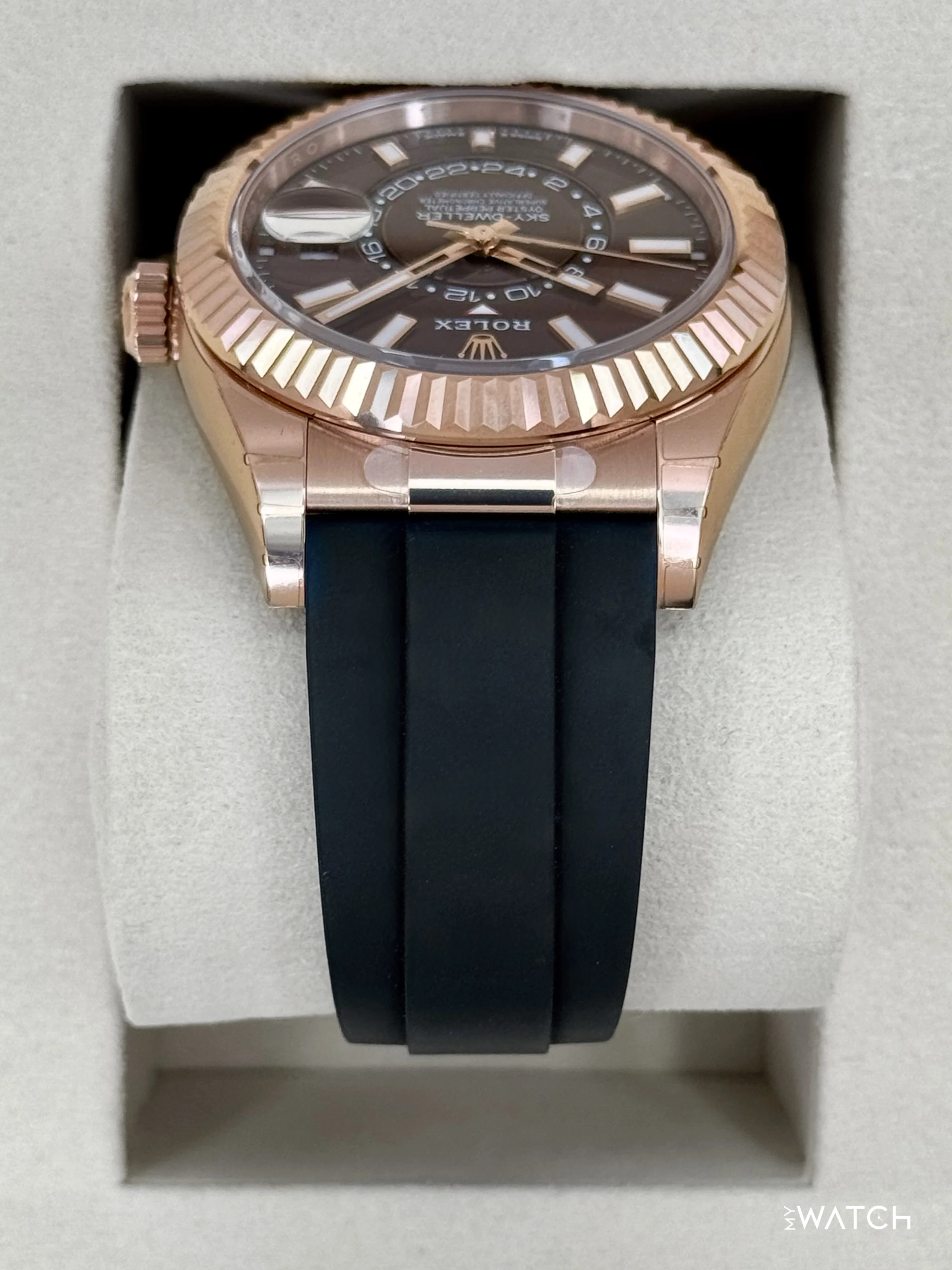NEW 2026 Rolex Sky-Dweller 42mm 336235 Rose Gold Oysterflex Chocolate Dial (STICKERED) - Image 4
