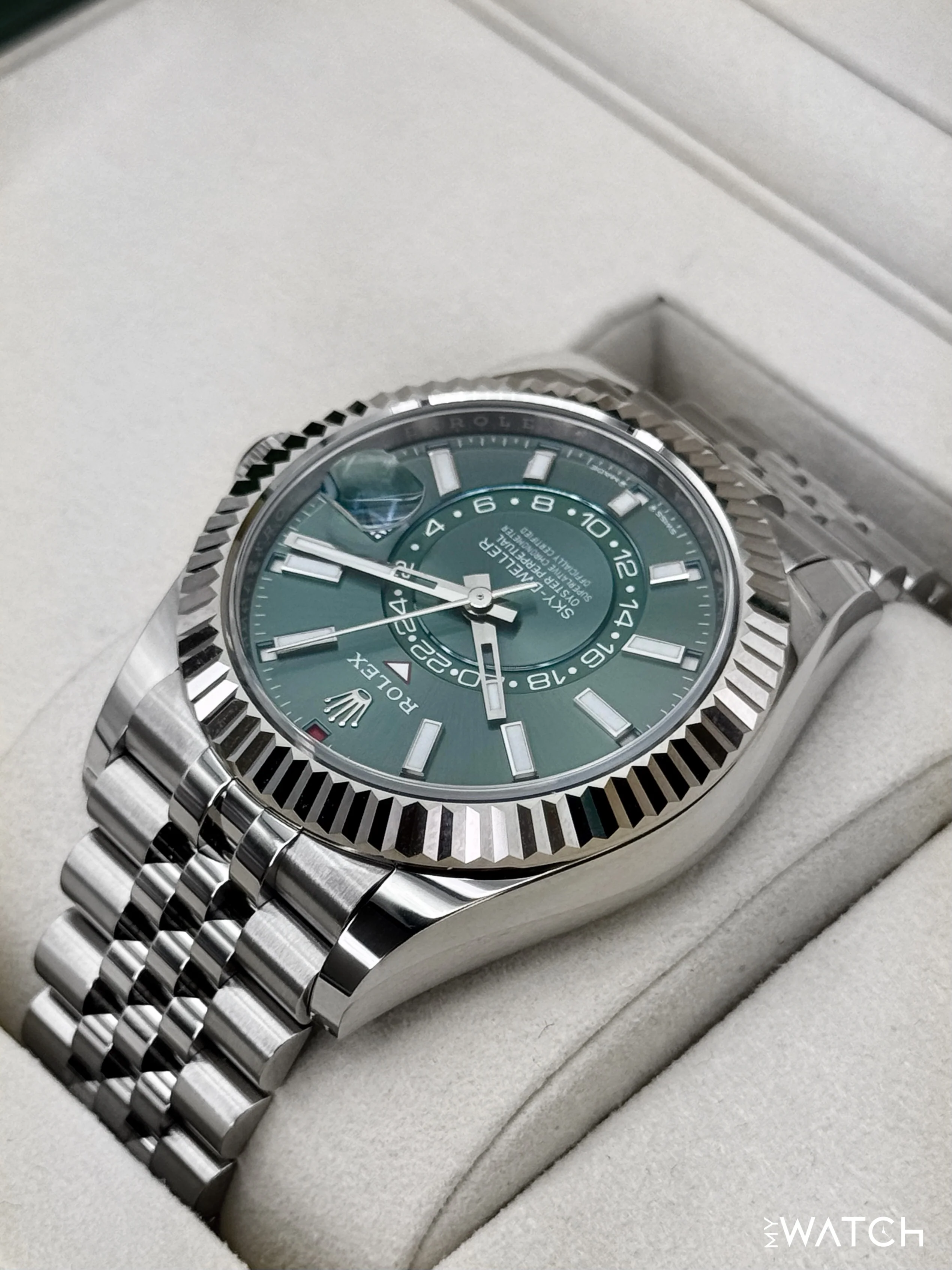 NEW 2026 Rolex Sky-Dweller 42mm 336934 Jubilee Green Dial (STICKERED) - Image 7