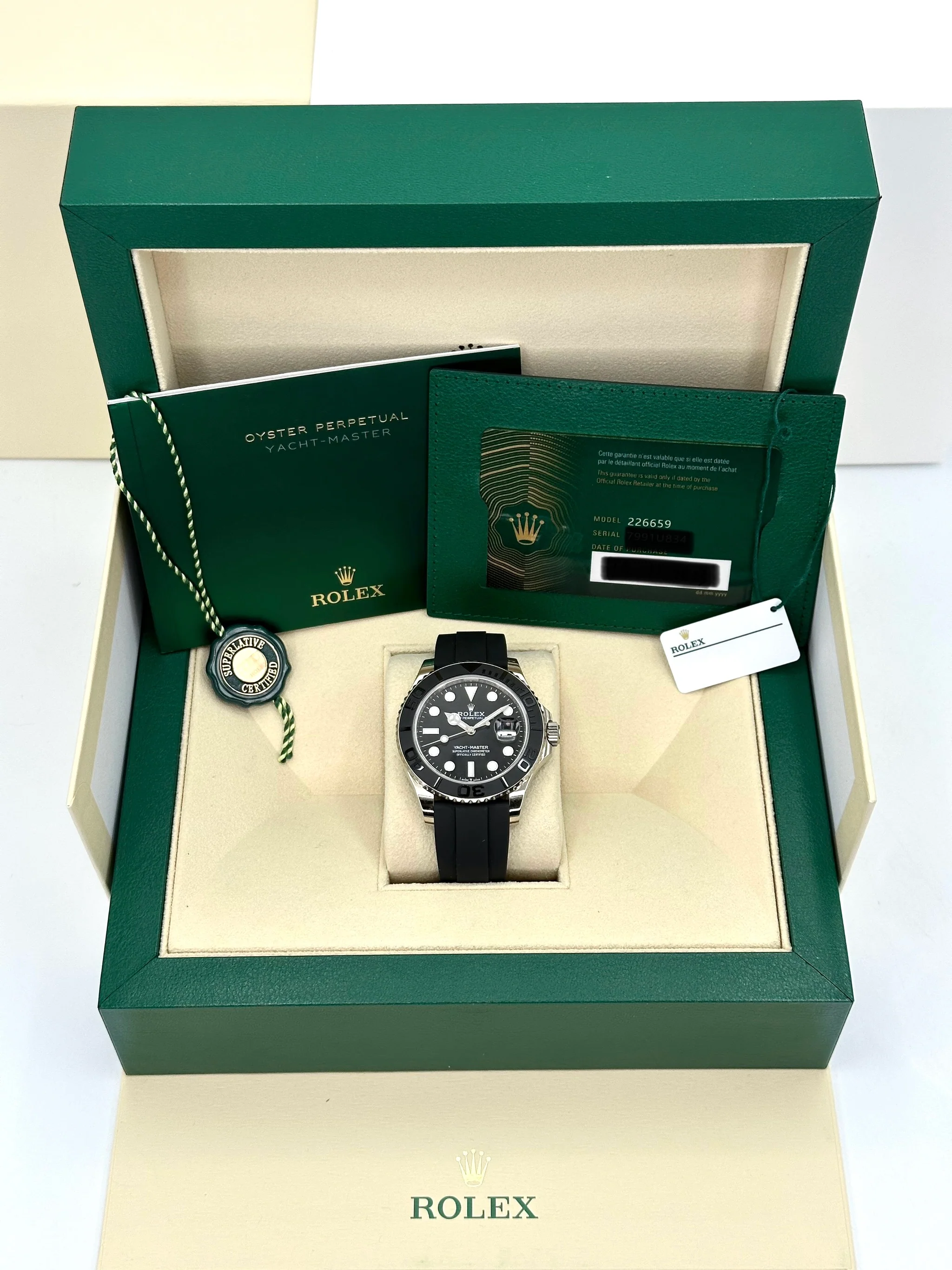 NEW 2026 Rolex Yacht-Master 42mm 226659 White Gold Oysterflex Black Dial - Image 10