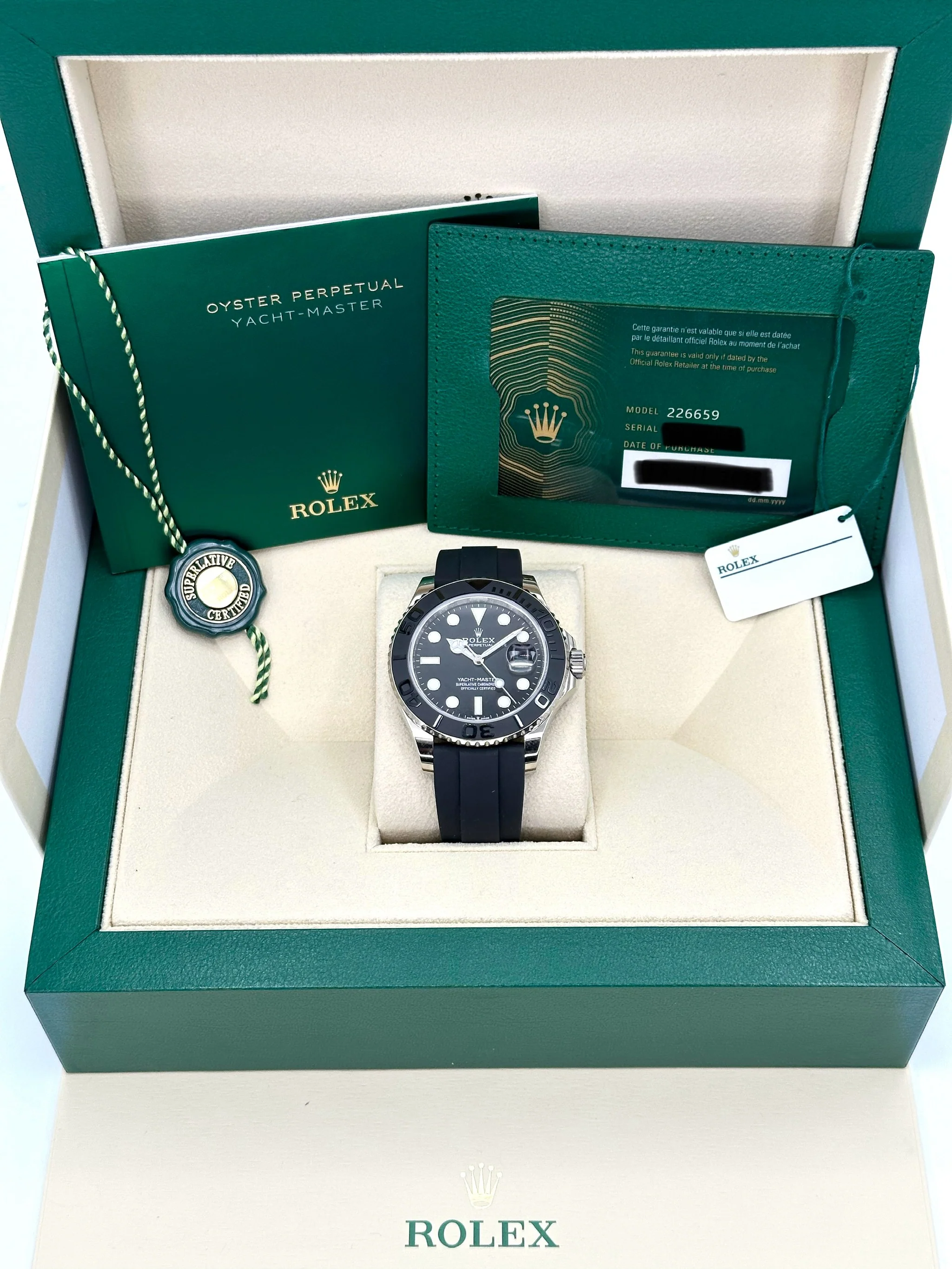 NEW 2026 Rolex Yacht-Master 42mm 226659 White Gold Oysterflex Black Dial - Image 9