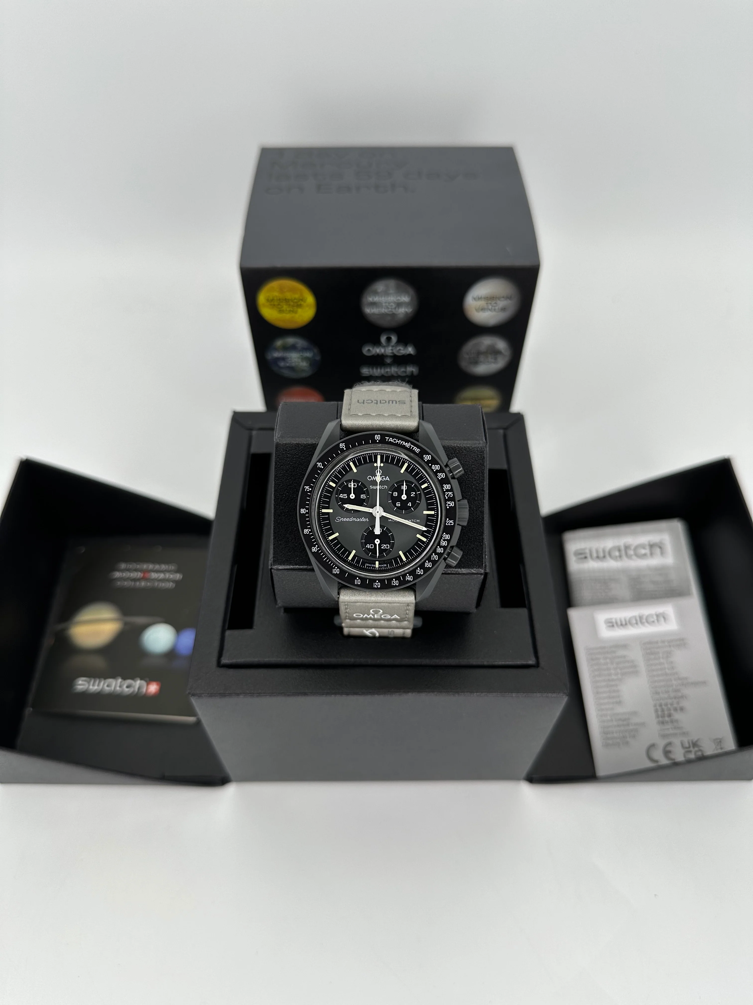 NEW Omega S033A100 Bioceramic Moon Swatch  - Mission to Mercury - Image 10