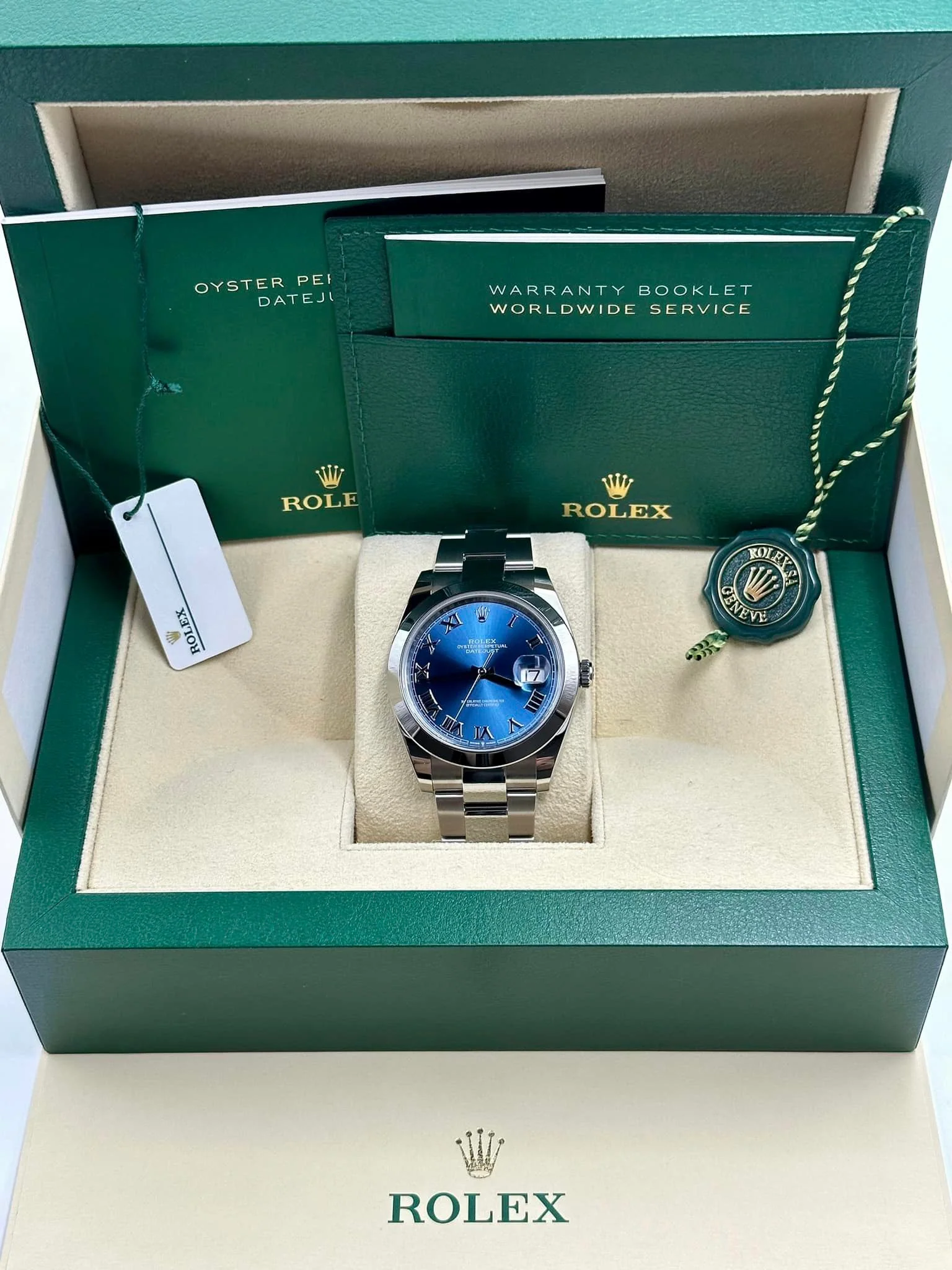 NEW Rolex 2023 Datejust 41mm 126300 Oyster Blue Roman Numeral Dial - Image 11