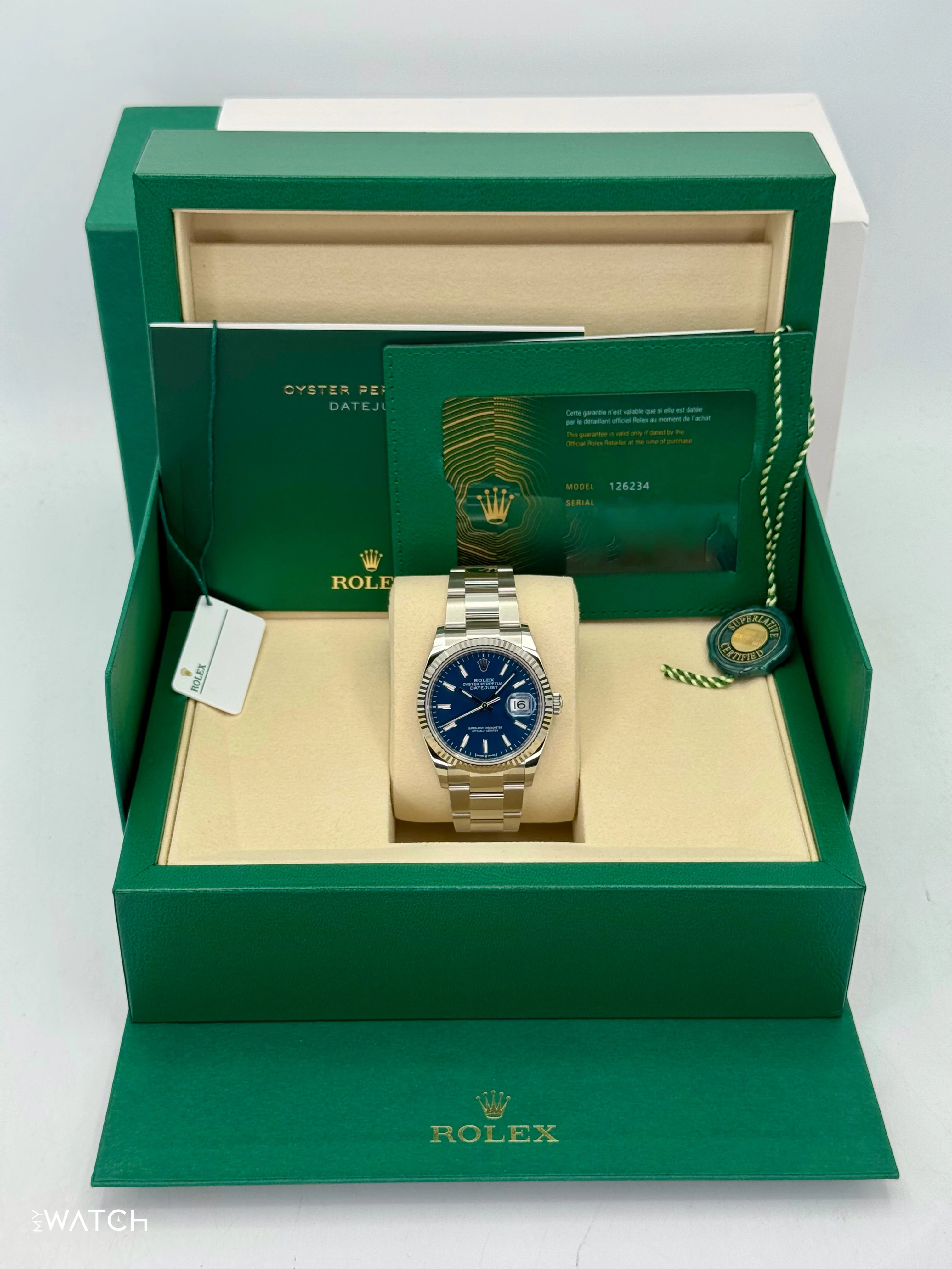 NEW 2025 Rolex Datejust 36mm 126234 Stainless Steel Oyster Blue Dial - Image 9